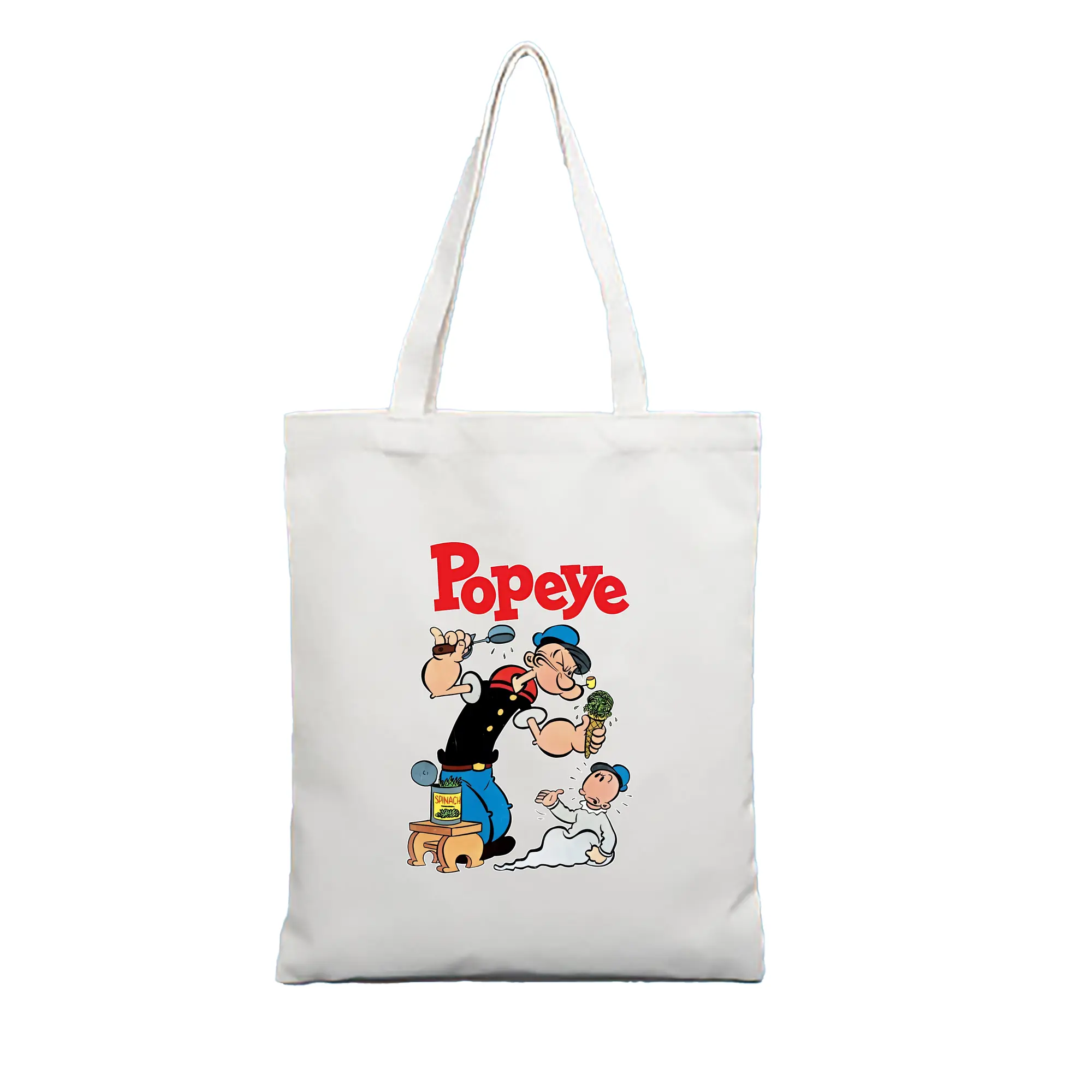 ポパイ グッズ ポパイ - 縦型キャンバス手提げバッグ（トートバッグ） ・ キャンバス素材 ・ ショッピング用 ・ 軽量 丈夫 お手入れ簡単