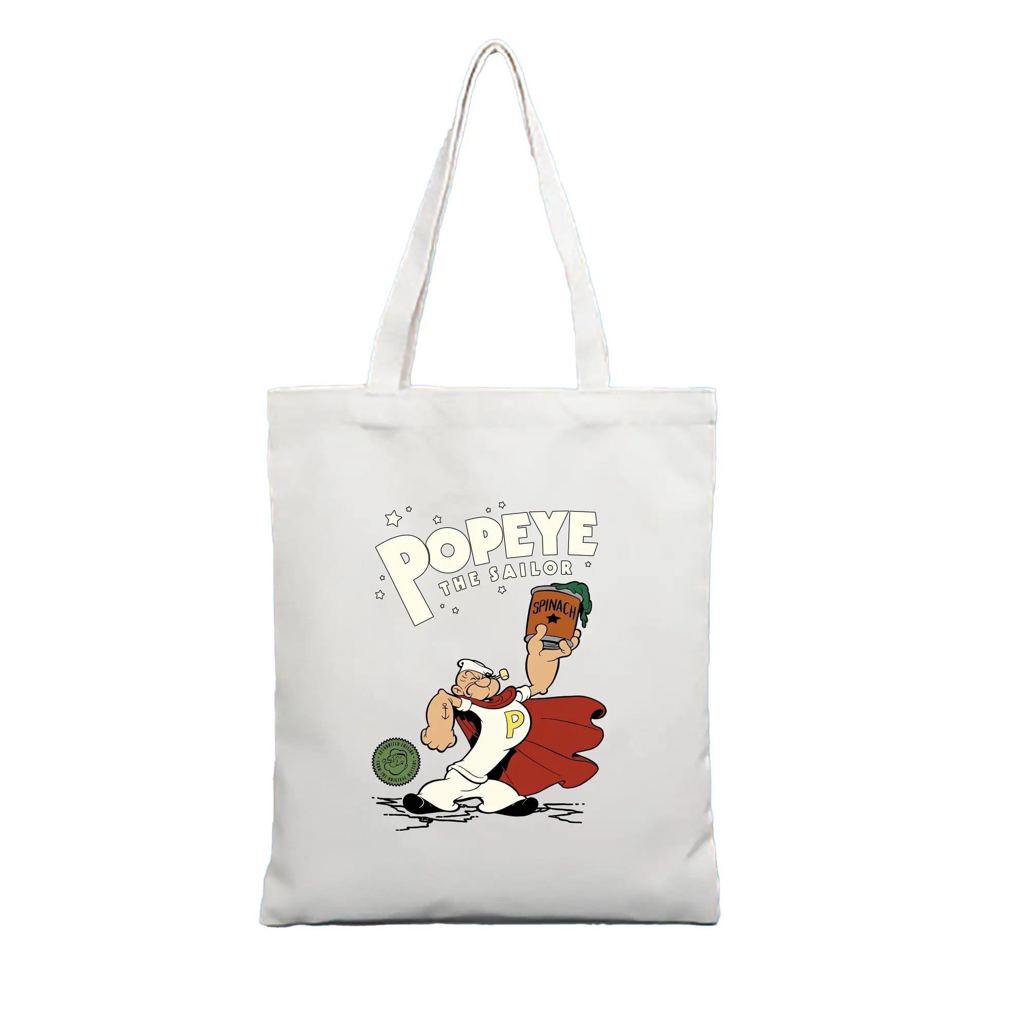 ポパイ グッズ ポパイ - 縦型キャンバス手提げバッグ（トートバッグ） ・ キャンバス素材 ・ ショッピング用 ・ 軽量 丈夫 お手入れ簡単
