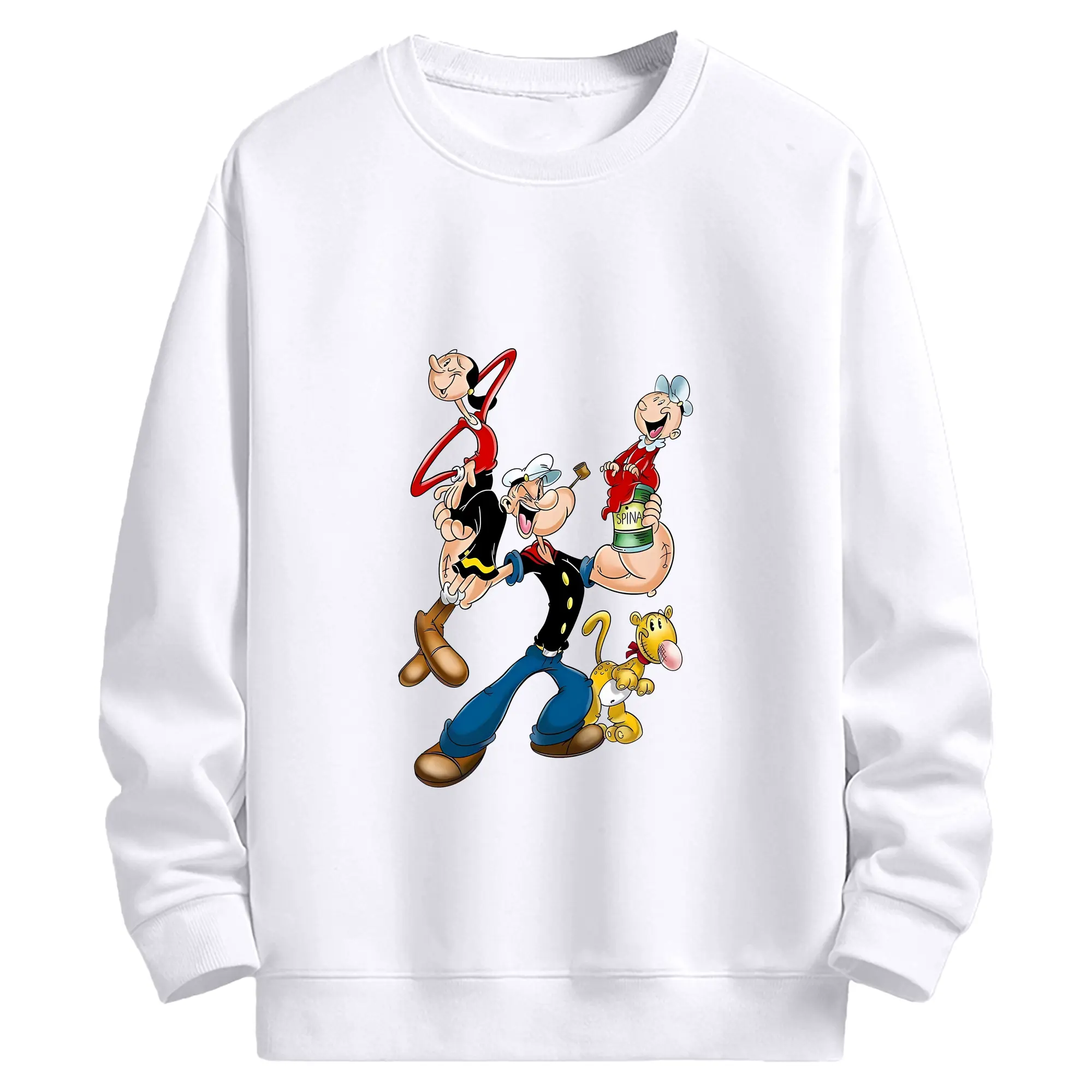 ポパイ グッズ オリーブ・オイル - 高品質 クルーネック スウェット ・ コットン59％ ポリエステル41％ ・ ユニセックス 長袖 トレーナー ・ カジュアル デイリー スポーツ 散歩用