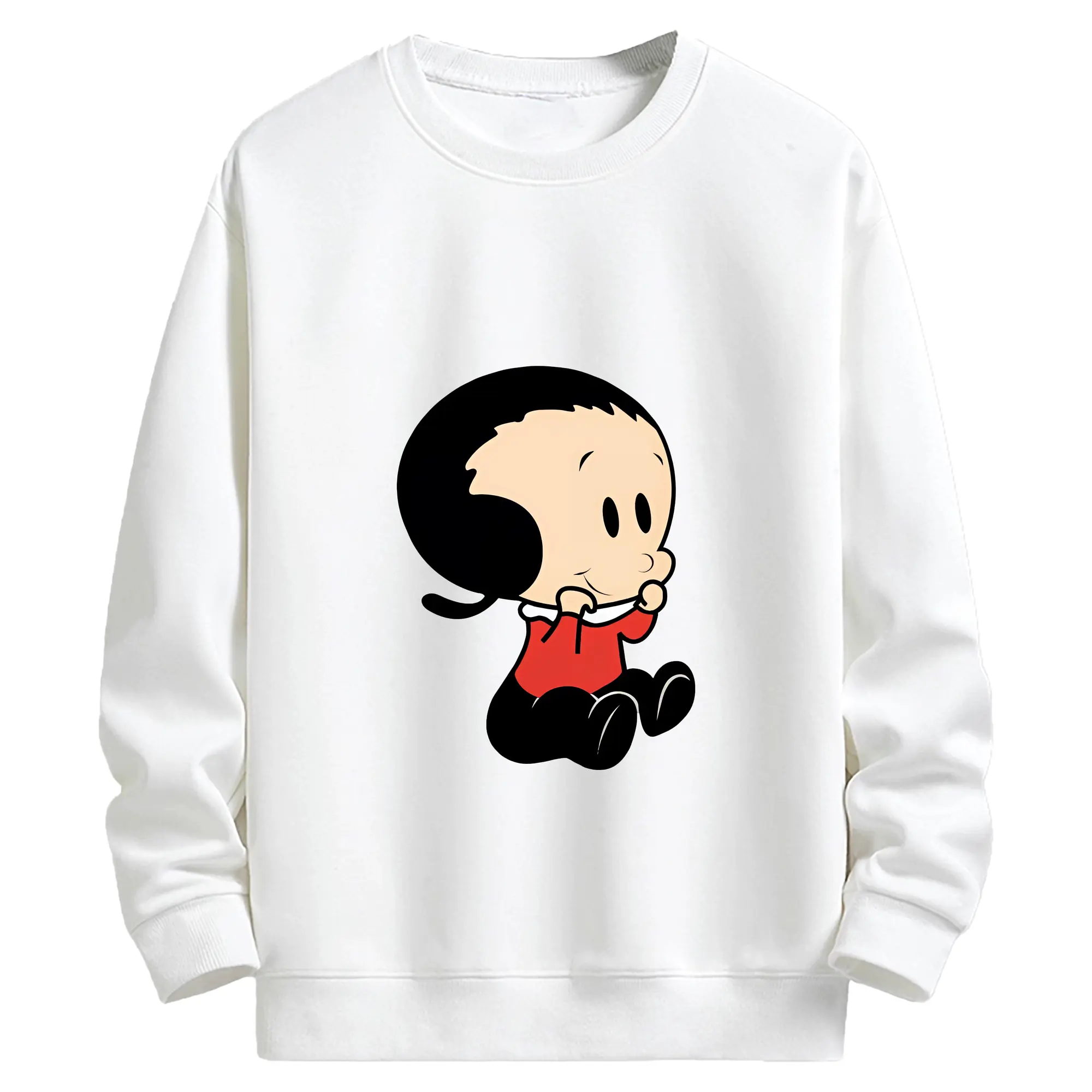 ポパイ グッズ オリーブ・オイル - キッズ クルーネックスウェットシャツ ・ フロントプリント ・ 綿80％ ポリエステル20％ ・ 快適 通学 スポーツ 日常使い お散歩用