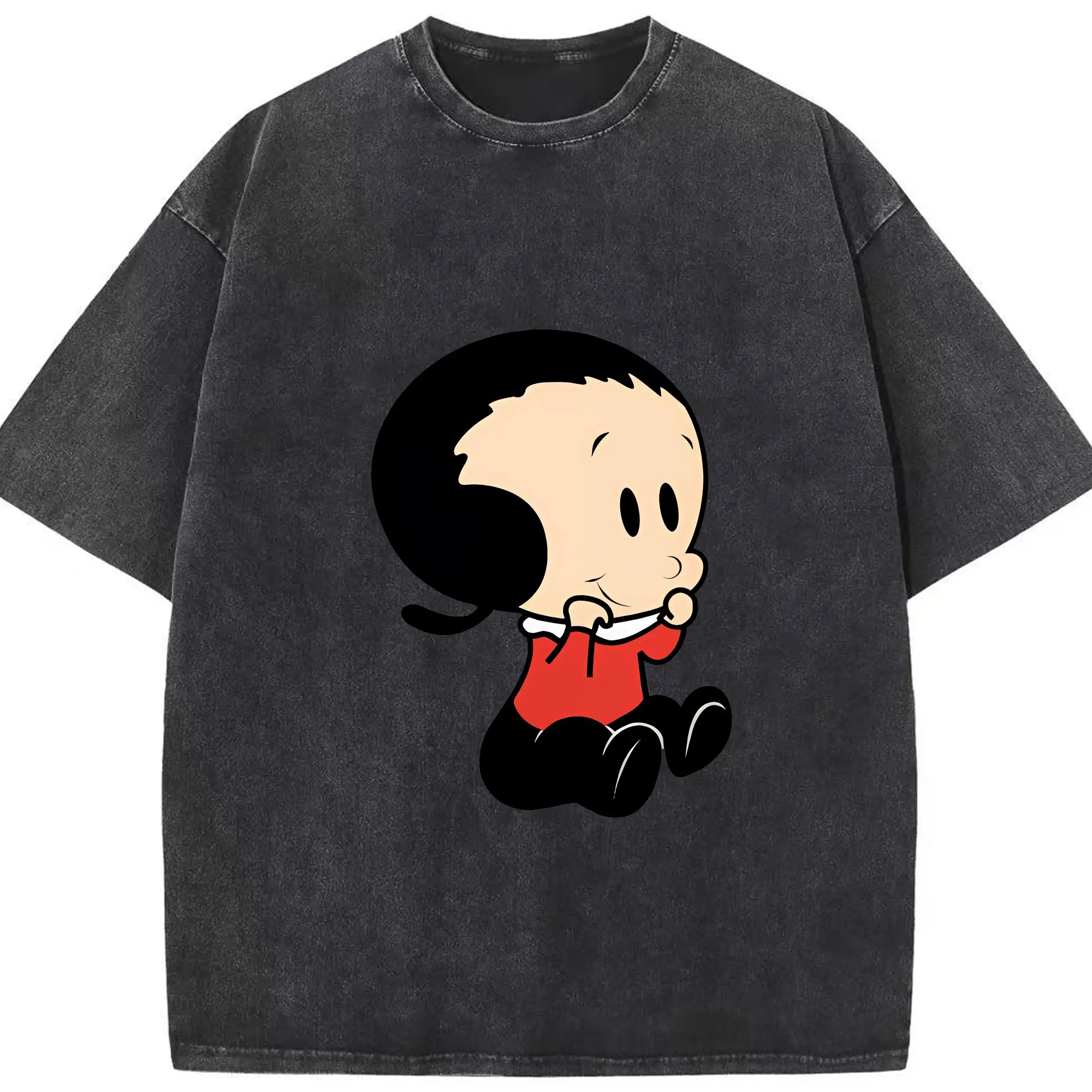 ポパイ グッズ オリーブ・オイル - 綿100％ ヴィンテージ風 半袖Tシャツ ・ フロントプリント ・ 柔らか肌触り ・ 通気性 快適 ・ スポーツ カジュアル 外出用