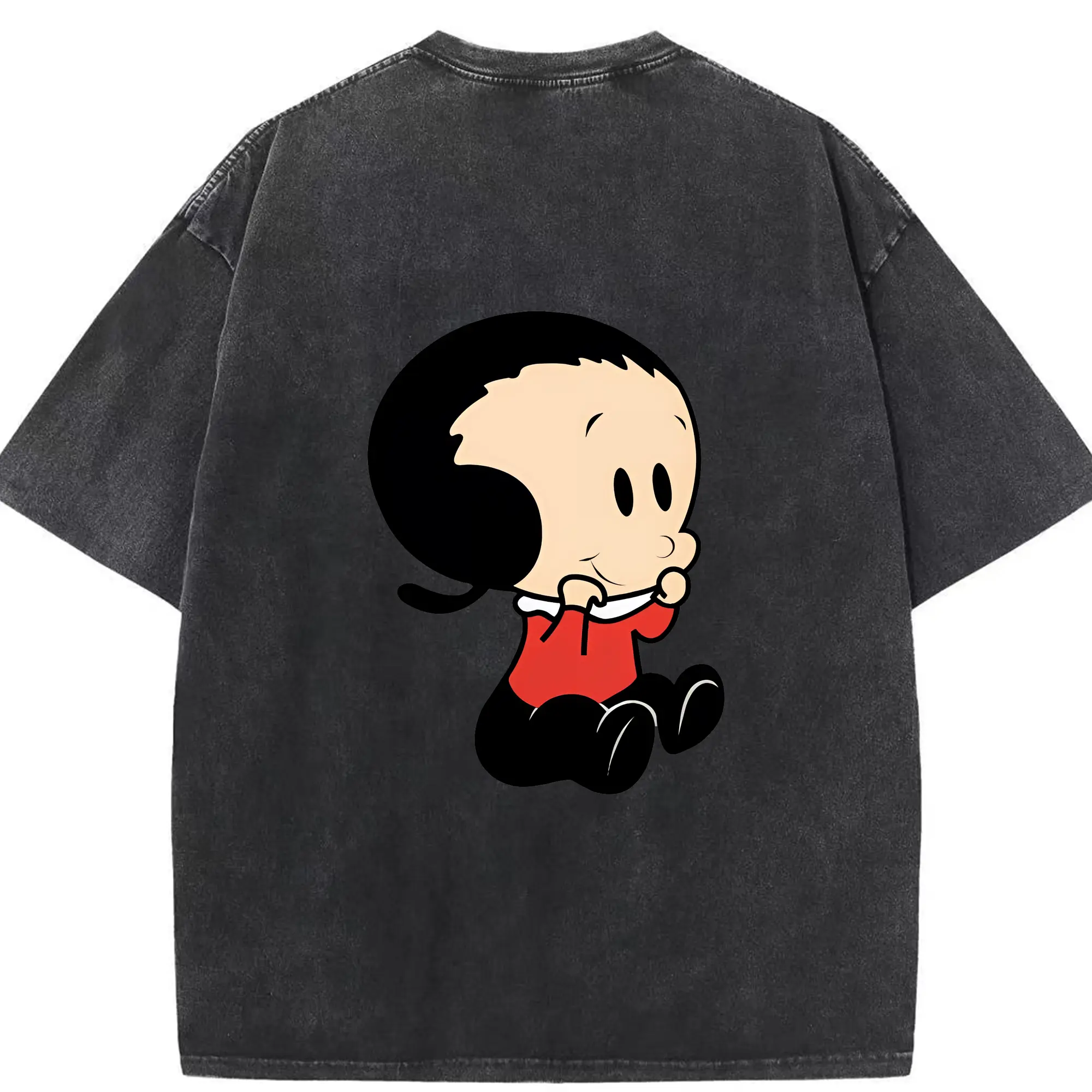 ポパイ グッズ オリーブ・オイル - 綿100％ ヴィンテージ風 半袖Tシャツ ・ 背面プリント ・ 柔らか肌触り ・ 通気性 快適 ・ スポーツ カジュアル 外出用