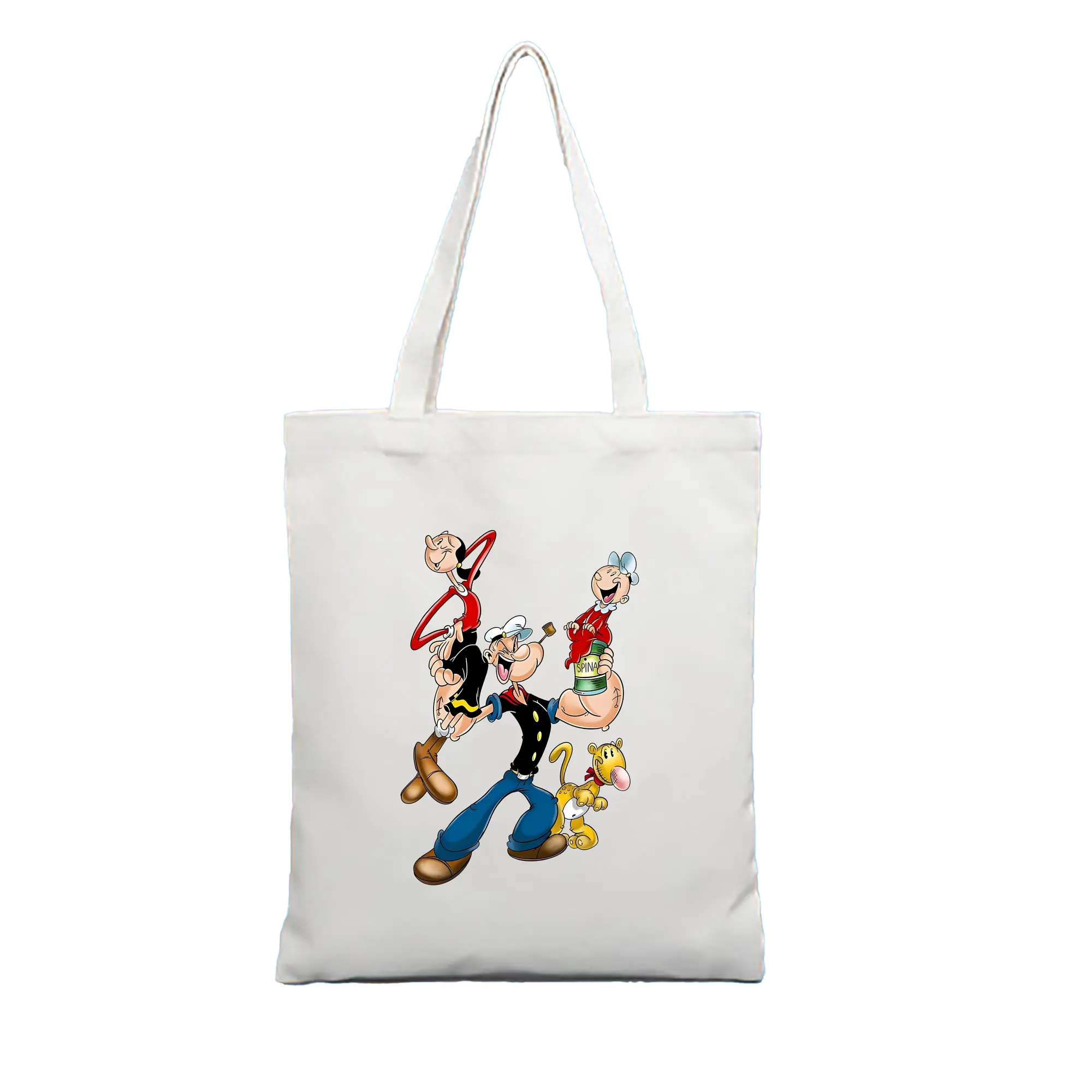 ポパイ グッズ オリーブ・オイル - 縦型キャンバス手提げバッグ（トートバッグ） ・ キャンバス素材 ・ ショッピング用 ・ 軽量 丈夫 お手入れ簡単