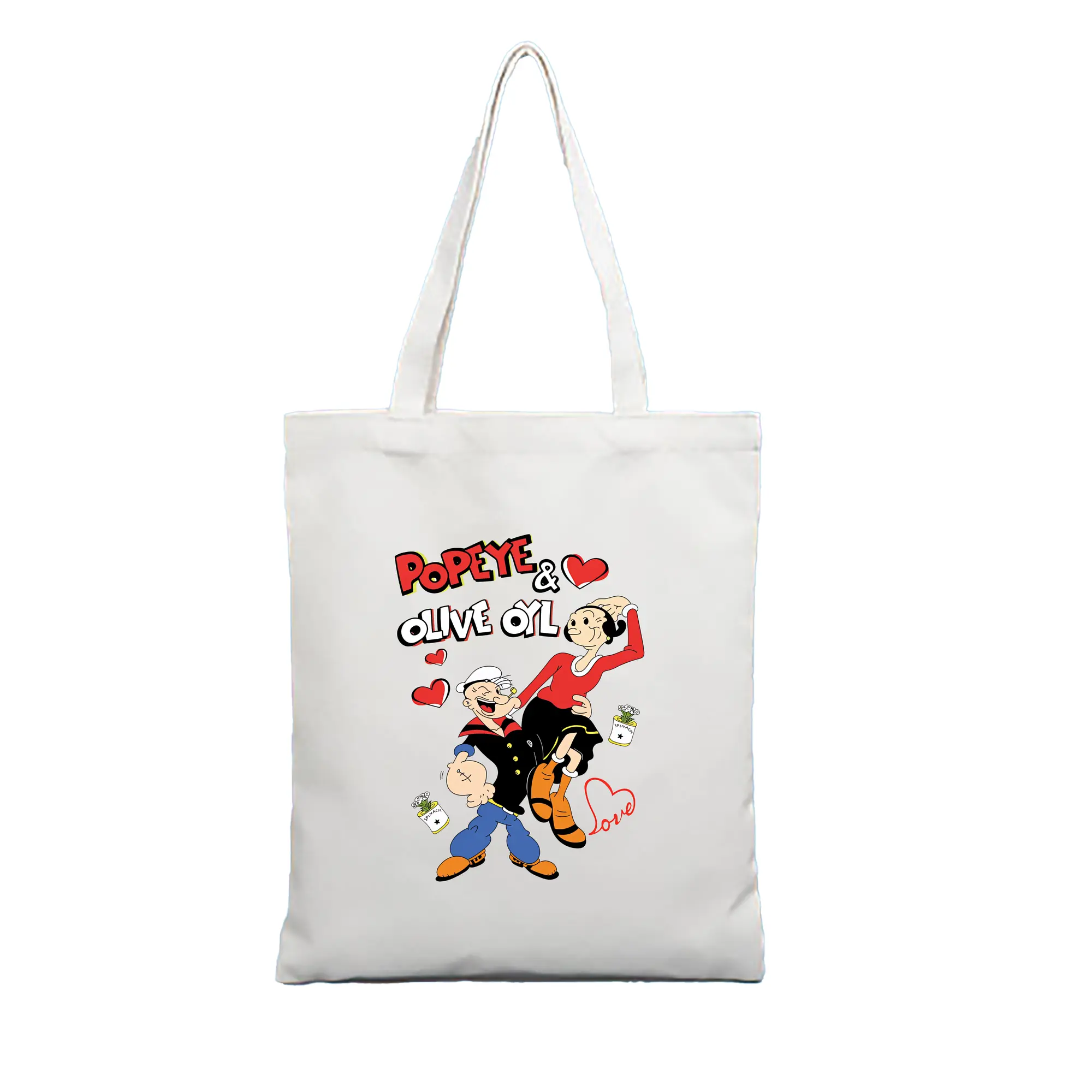 ポパイ グッズ オリーブ・オイル - 縦型キャンバス手提げバッグ（トートバッグ） ・ キャンバス素材 ・ ショッピング用 ・ 軽量 丈夫 お手入れ簡単