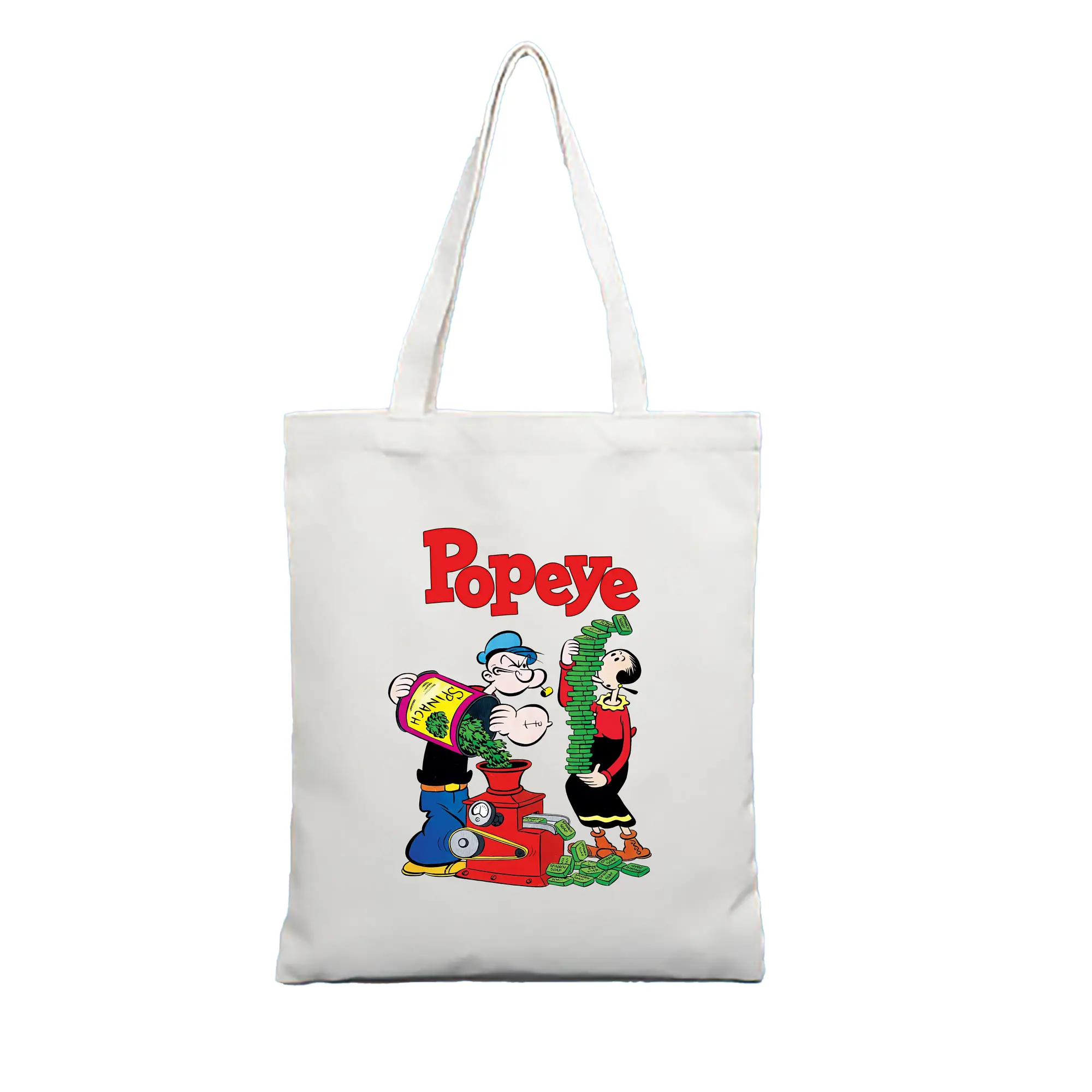 ポパイ グッズ オリーブ・オイル - 縦型キャンバス手提げバッグ（トートバッグ） ・ キャンバス素材 ・ ショッピング用 ・ 軽量 丈夫 お手入れ簡単