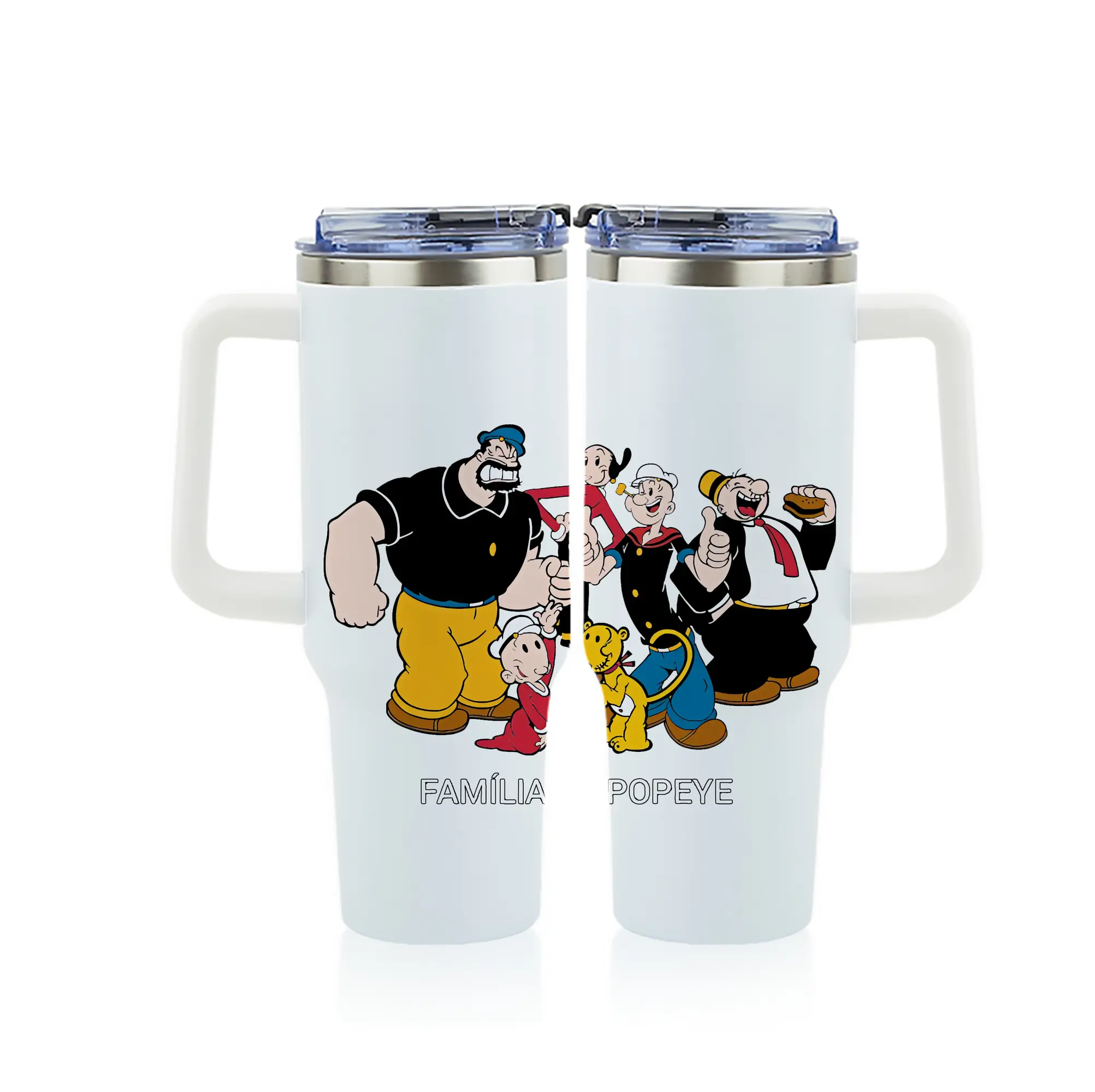 ポパイ グッズ ブルート - 1200mL フルプリント車用タンブラー ・ 304ステンレス 内側 ・ 201ステンレス 外側 ・ 保温 保冷 ・ 通勤 ドライブ アウトドア用