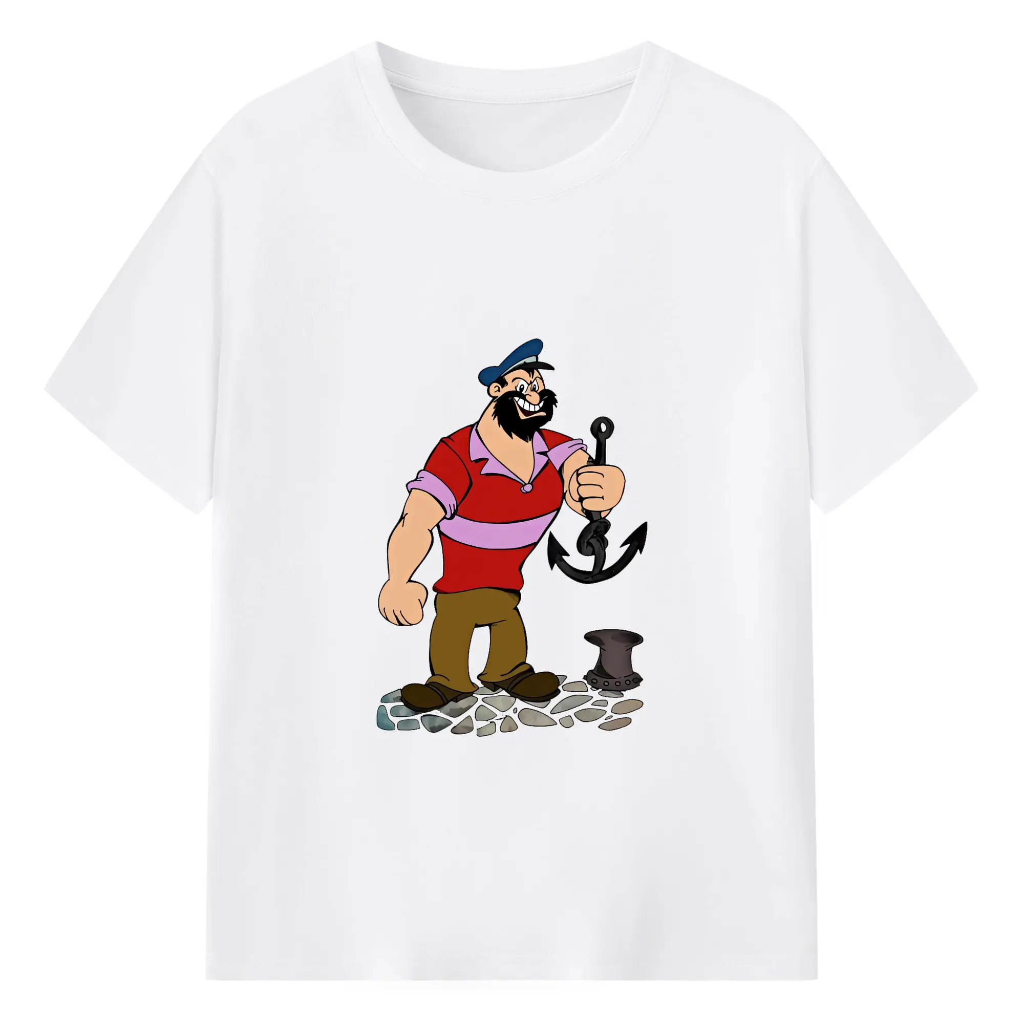 ポパイ グッズ ブルート - 綿100％ 半袖Tシャツ ・ フロントプリント ・ 快適 通気性 ・ 日常使い 散歩 スポーツ用