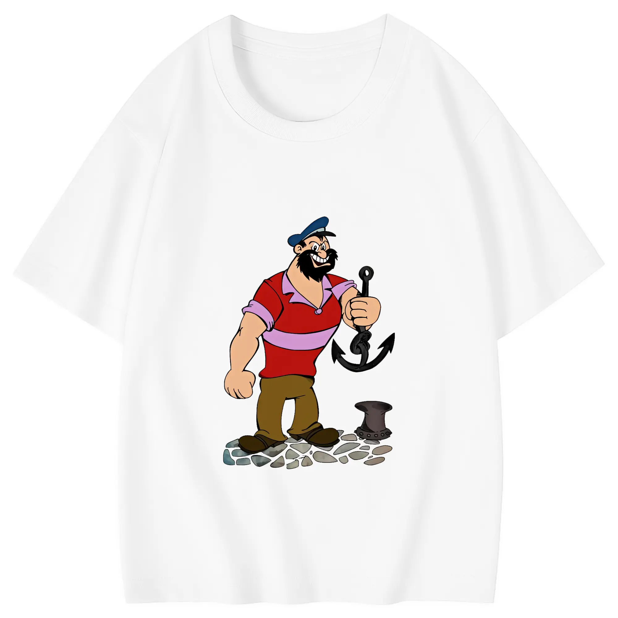 ポパイ グッズ ブルート - 綿100％ キッズTシャツ ・ フロントプリント ・ 快適 通気性 ・ スポーツ カジュアル 散歩用