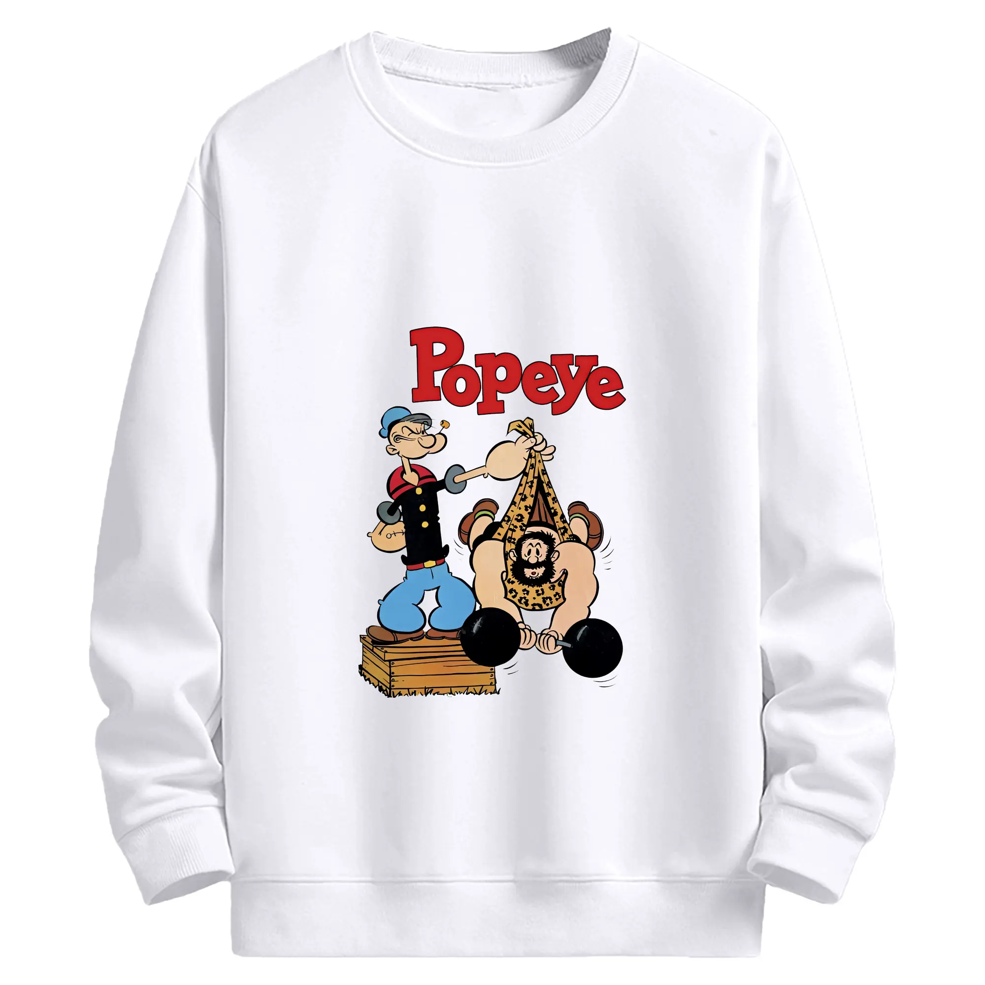 ポパイ グッズ ブルート - 高品質 クルーネック スウェット ・ コットン59％ ポリエステル41％ ・ ユニセックス 長袖 トレーナー ・ カジュアル デイリー スポーツ 散歩用