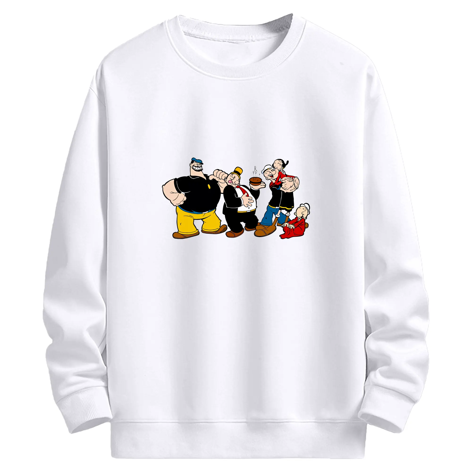 ポパイ グッズ ブルート - 高品質 クルーネック スウェット ・ コットン59％ ポリエステル41％ ・ ユニセックス 長袖 トレーナー ・ カジュアル デイリー スポーツ 散歩用