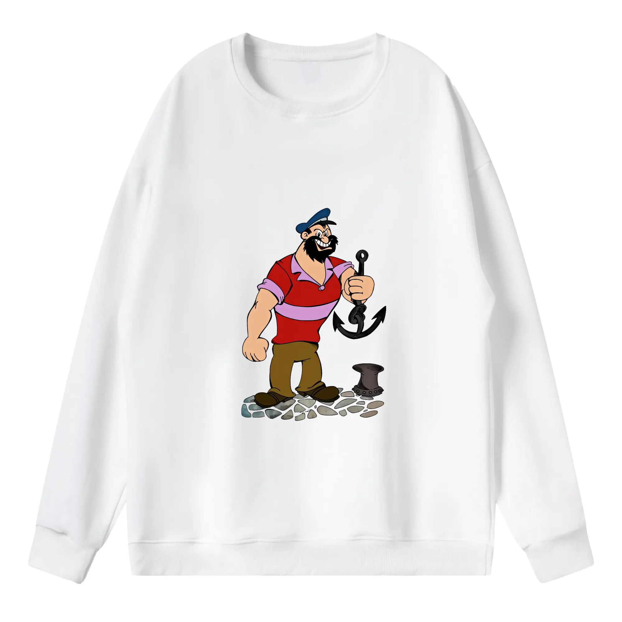 ポパイ グッズ ブルート - 薄手 クルーネック スウェット 裏毛260g · ポリエステル 春秋向け カジュアル 男女兼用 · トレーナー デイリー スポーツ 散歩に最適