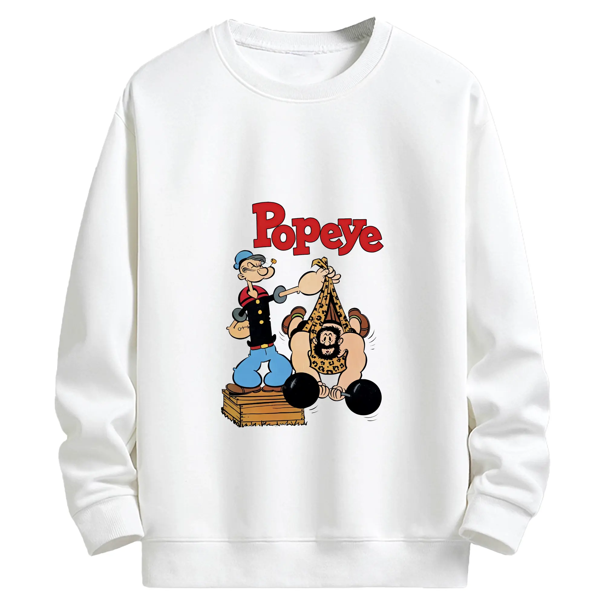 ポパイ グッズ ブルート - キッズ クルーネックスウェットシャツ ・ フロントプリント ・ 綿80％ ポリエステル20％ ・ 快適 通学 スポーツ 日常使い お散歩用