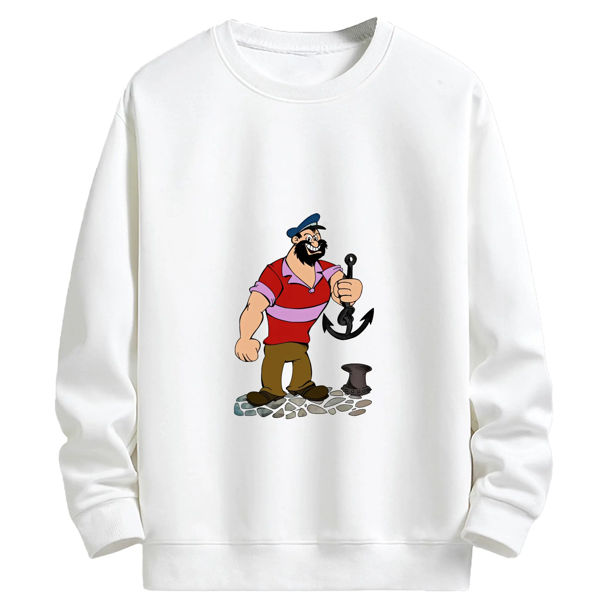 ポパイ グッズ ブルート - キッズ クルーネックスウェットシャツ ・ フロントプリント ・ 綿80％ ポリエステル20％ ・ 快適 通学 スポーツ 日常使い お散歩用