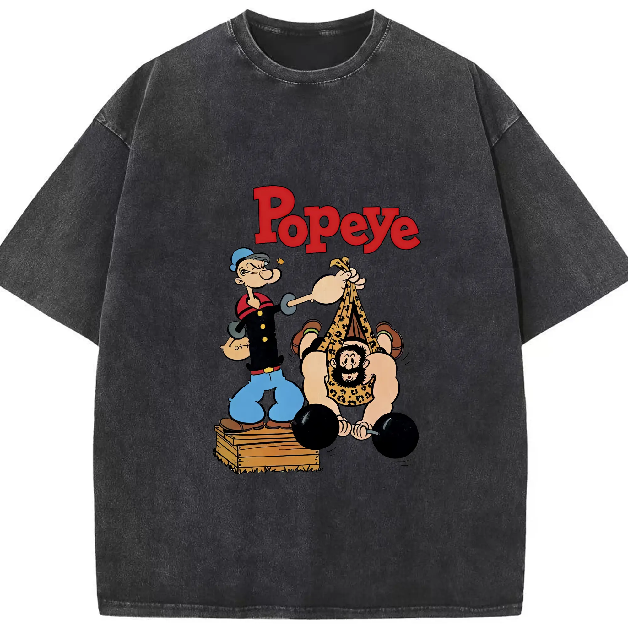 ポパイ グッズ ブルート - 綿100％ ヴィンテージ風 半袖Tシャツ ・ フロントプリント ・ 柔らか肌触り ・ 通気性 快適 ・ スポーツ カジュアル 外出用