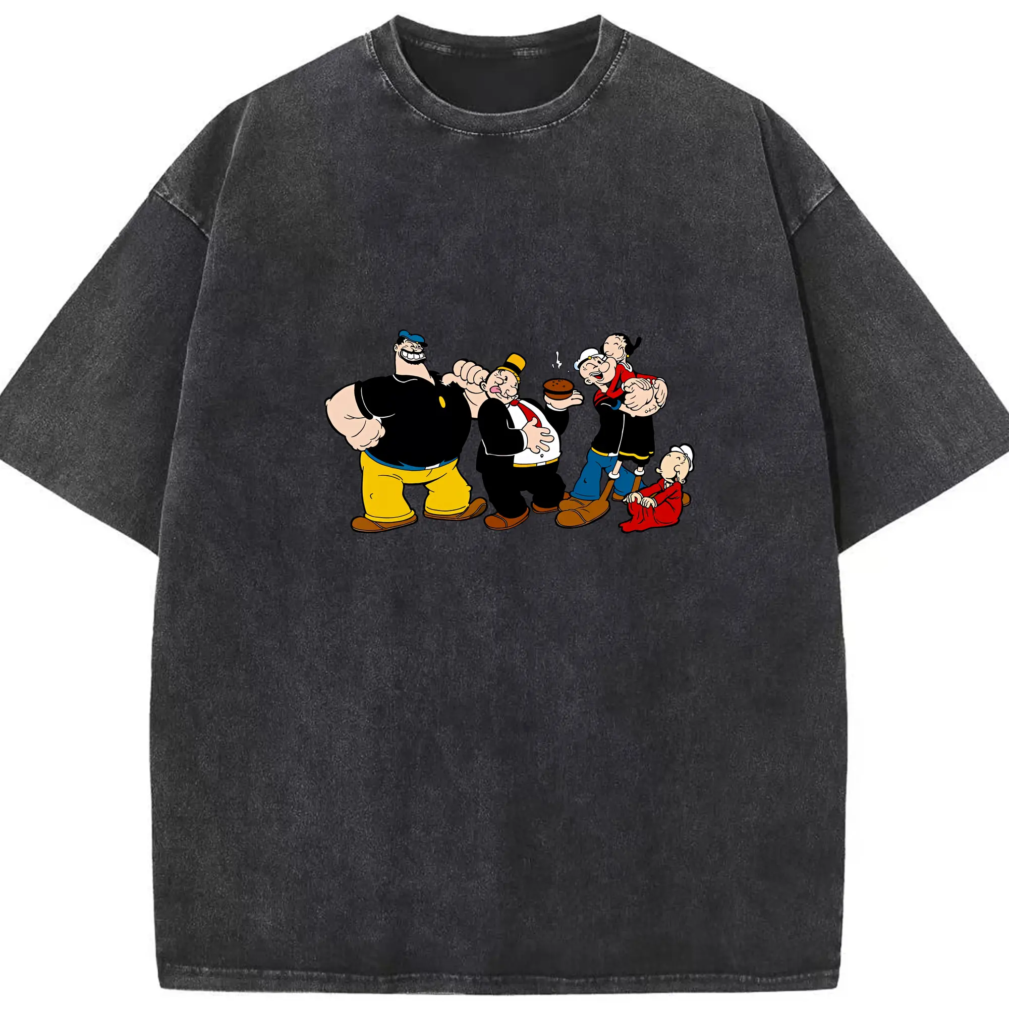 ポパイ グッズ ブルート - 綿100％ ヴィンテージ風 半袖Tシャツ ・ フロントプリント ・ 柔らか肌触り ・ 通気性 快適 ・ スポーツ カジュアル 外出用