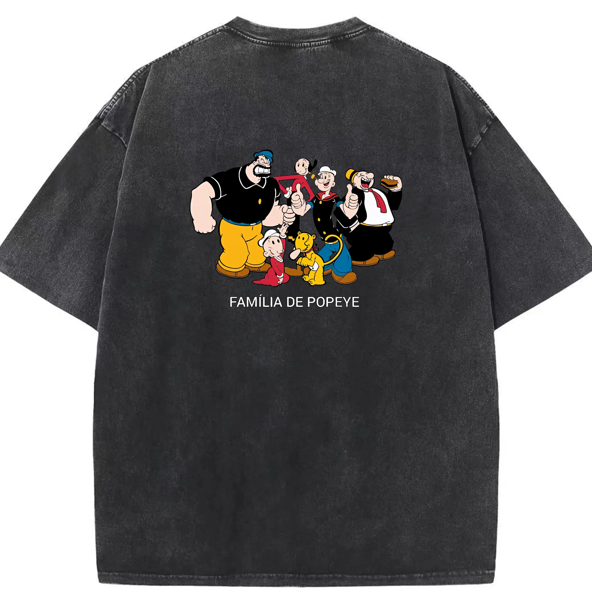 ポパイ グッズ ブルート - 綿100％ ヴィンテージ風 半袖Tシャツ ・ 背面プリント ・ 柔らか肌触り ・ 通気性 快適 ・ スポーツ カジュアル 外出用
