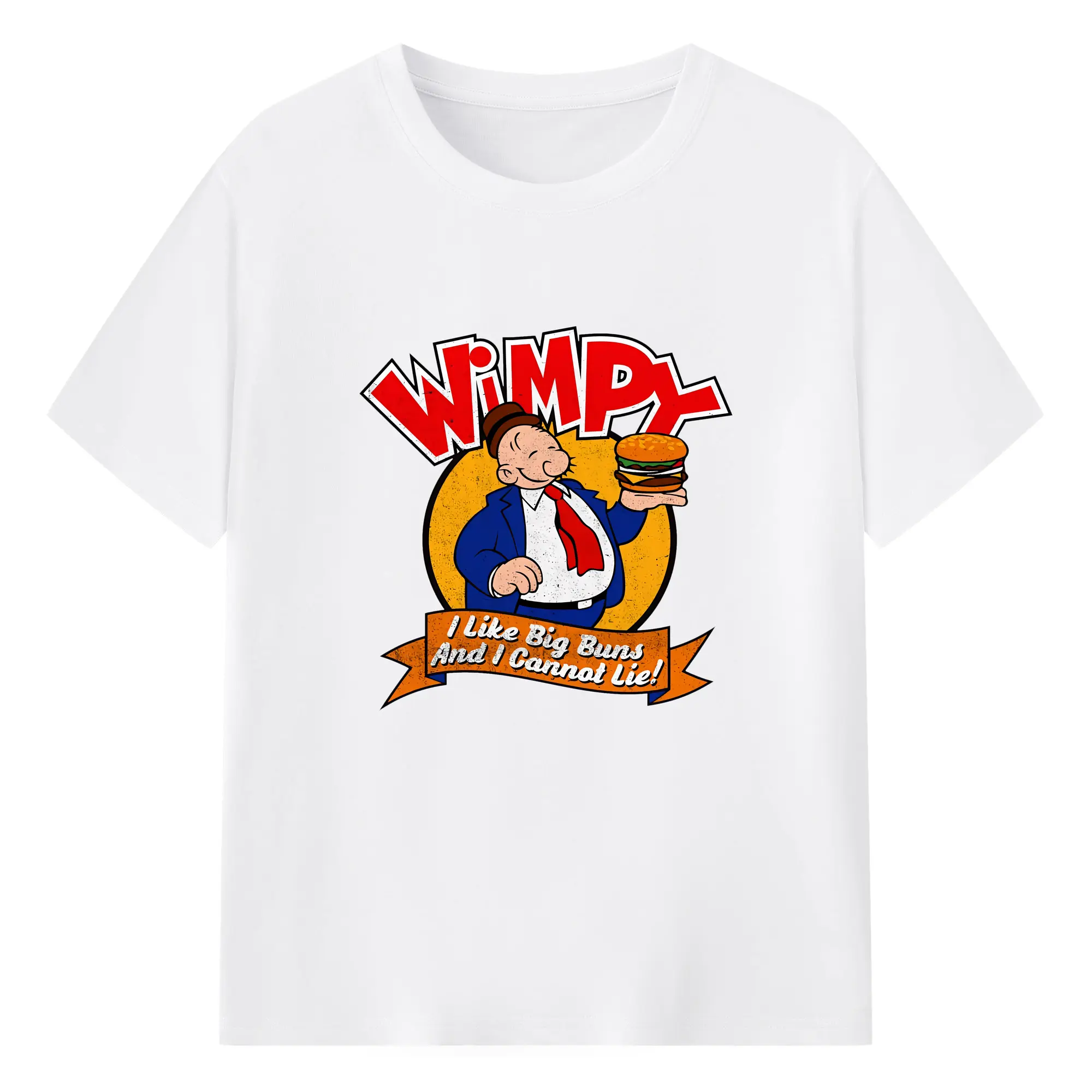 ポパイ グッズ ウィンピー - 綿100％ 半袖Tシャツ ・ フロントプリント ・ 快適 通気性 ・ 日常使い 散歩 スポーツ用