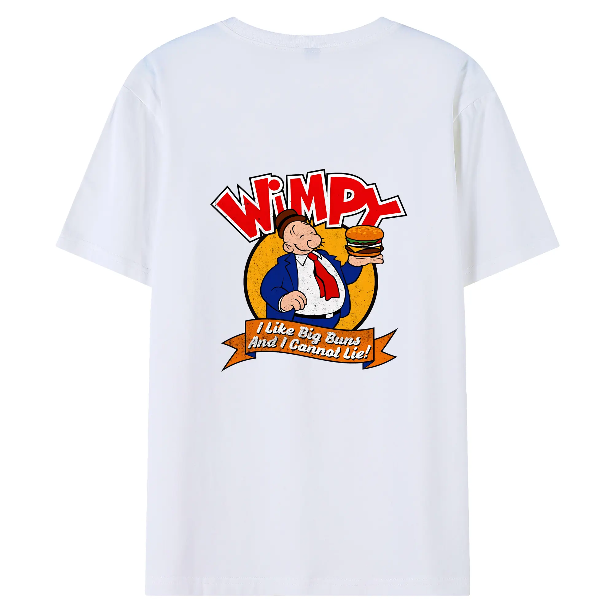 ポパイ グッズ ウィンピー - 綿100％ 半袖Tシャツ ・ バックプリント ・ 快適 通気性 ・ 日常使い 散歩 スポーツ用