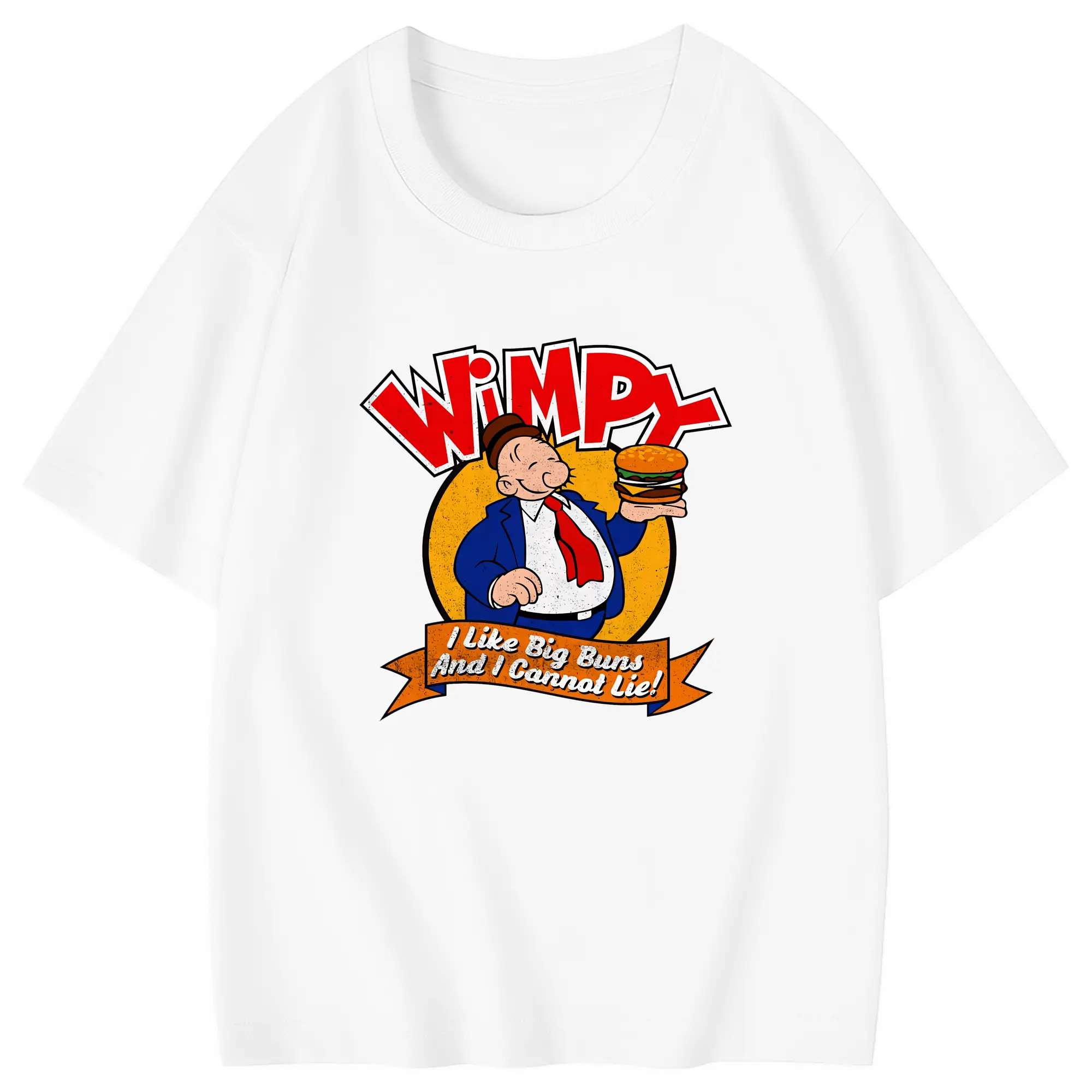 ポパイ グッズ ウィンピー - 綿100％ キッズTシャツ ・ フロントプリント ・ 快適 通気性 ・ スポーツ カジュアル 散歩用