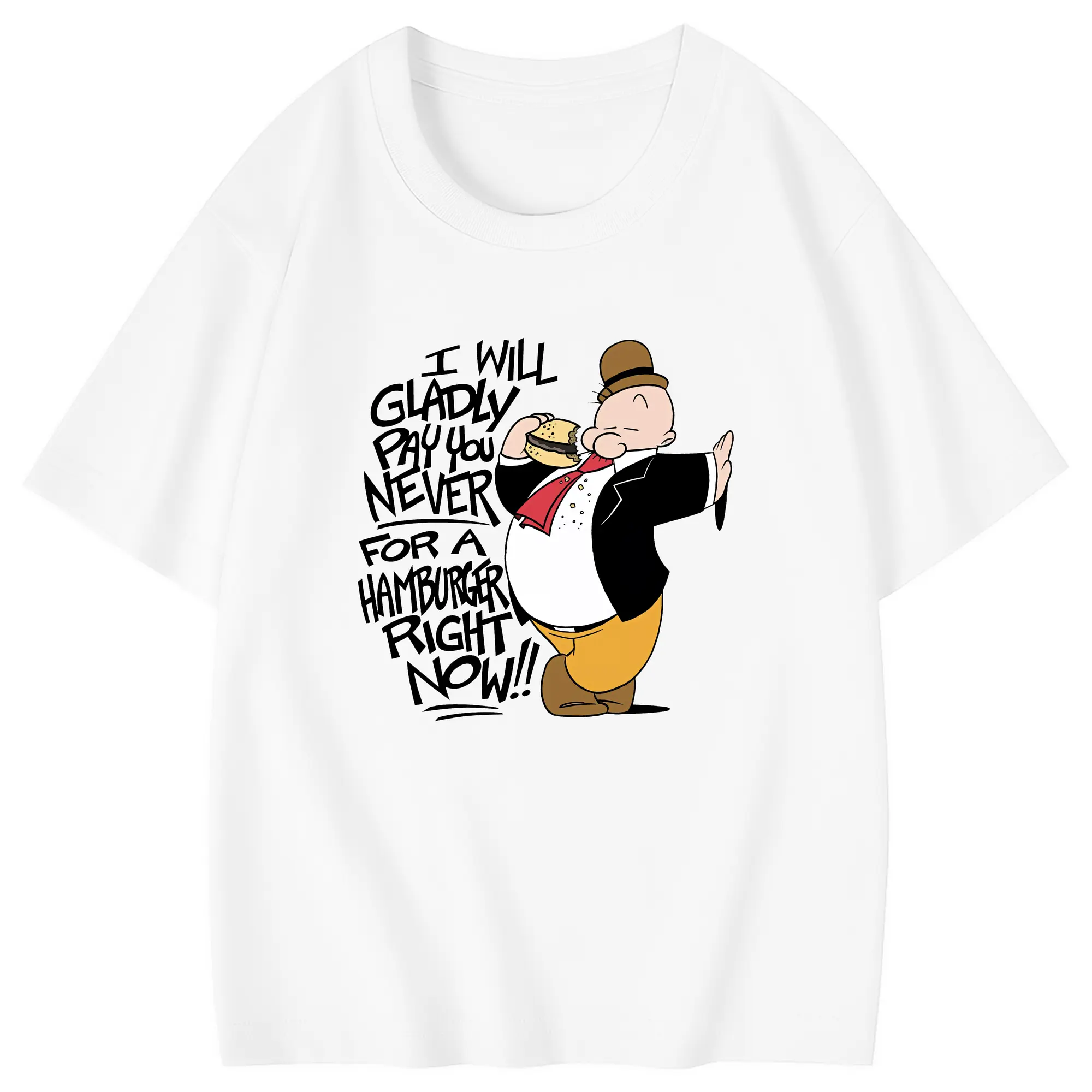 ポパイ グッズ ウィンピー - 綿100％ キッズTシャツ ・ フロントプリント ・ 快適 通気性 ・ スポーツ カジュアル 散歩用