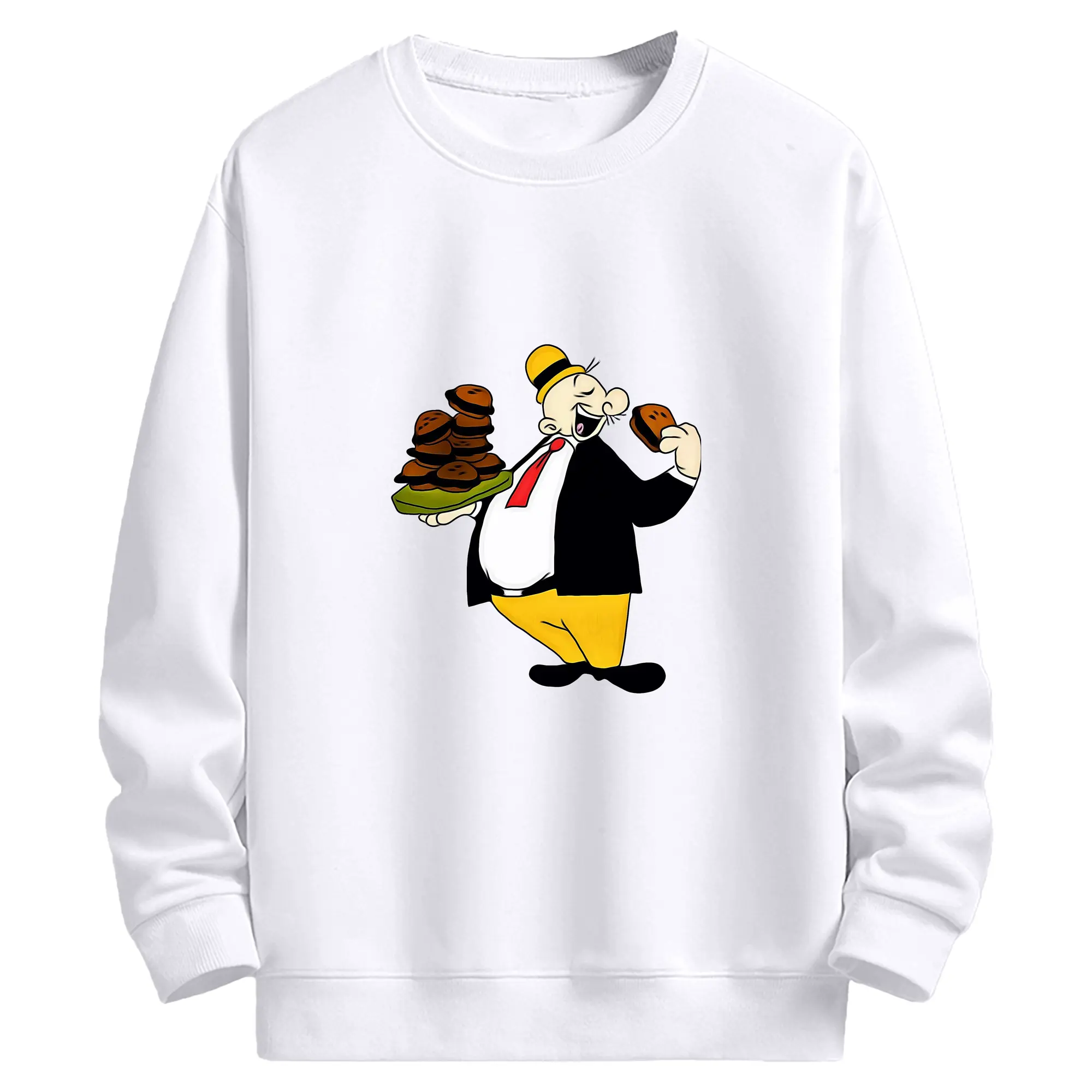 ポパイ グッズ ウィンピー - 高品質 クルーネック スウェット ・ コットン59％ ポリエステル41％ ・ ユニセックス 長袖 トレーナー ・ カジュアル デイリー スポーツ 散歩用