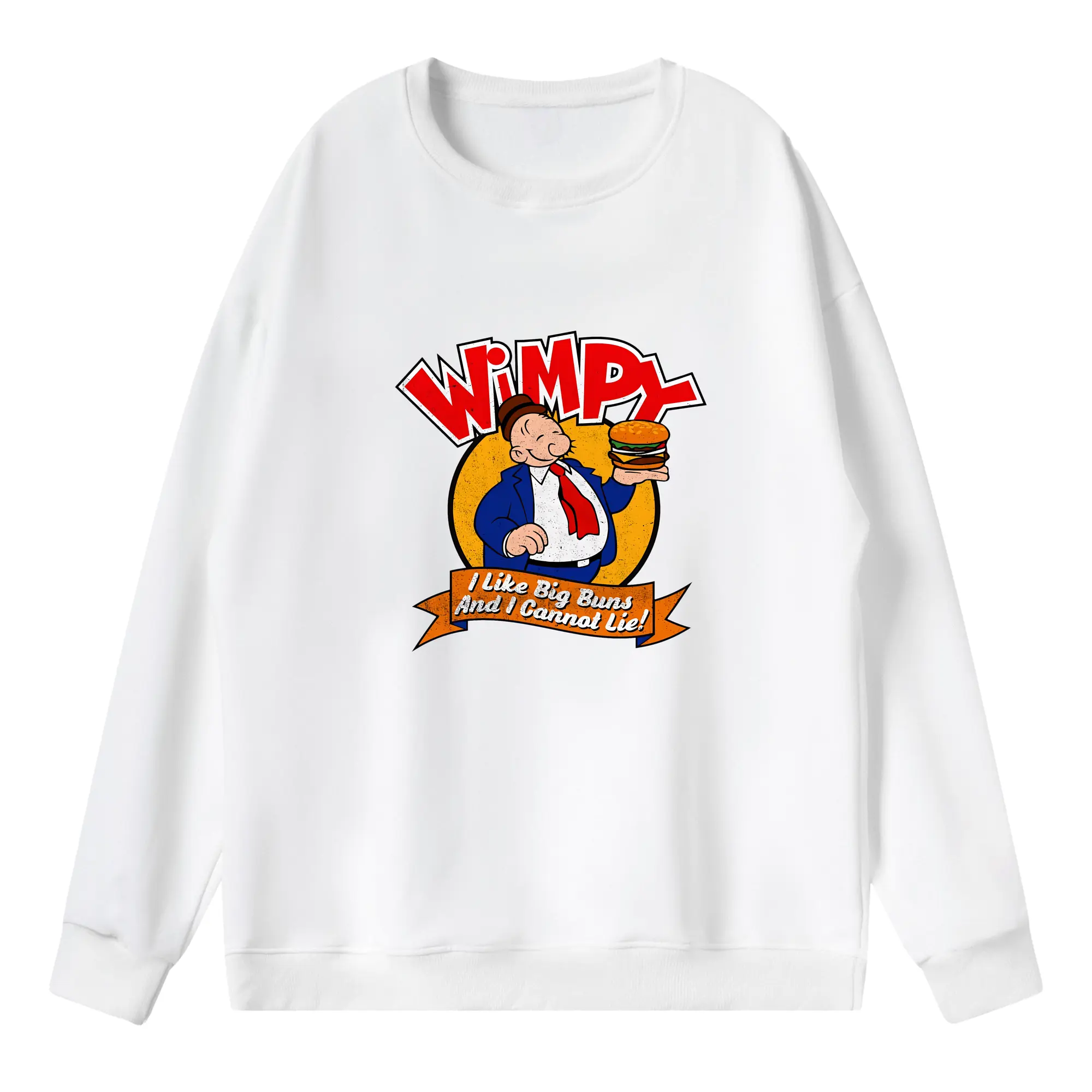 ポパイ グッズ ウィンピー - 薄手 クルーネック スウェット 裏毛260g · ポリエステル 春秋向け カジュアル 男女兼用 · トレーナー デイリー スポーツ 散歩に最適