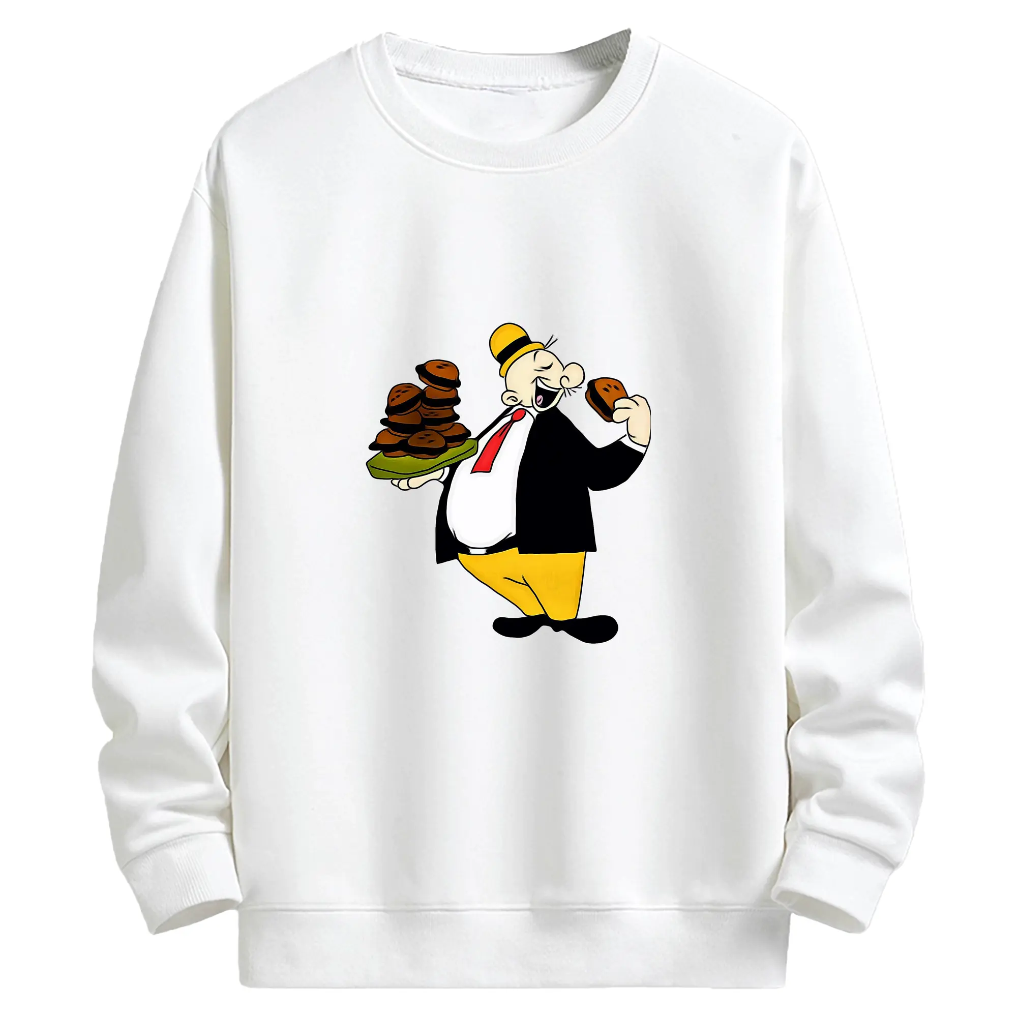 ポパイ グッズ ウィンピー - キッズ クルーネックスウェットシャツ ・ フロントプリント ・ 綿80％ ポリエステル20％ ・ 快適 通学 スポーツ 日常使い お散歩用