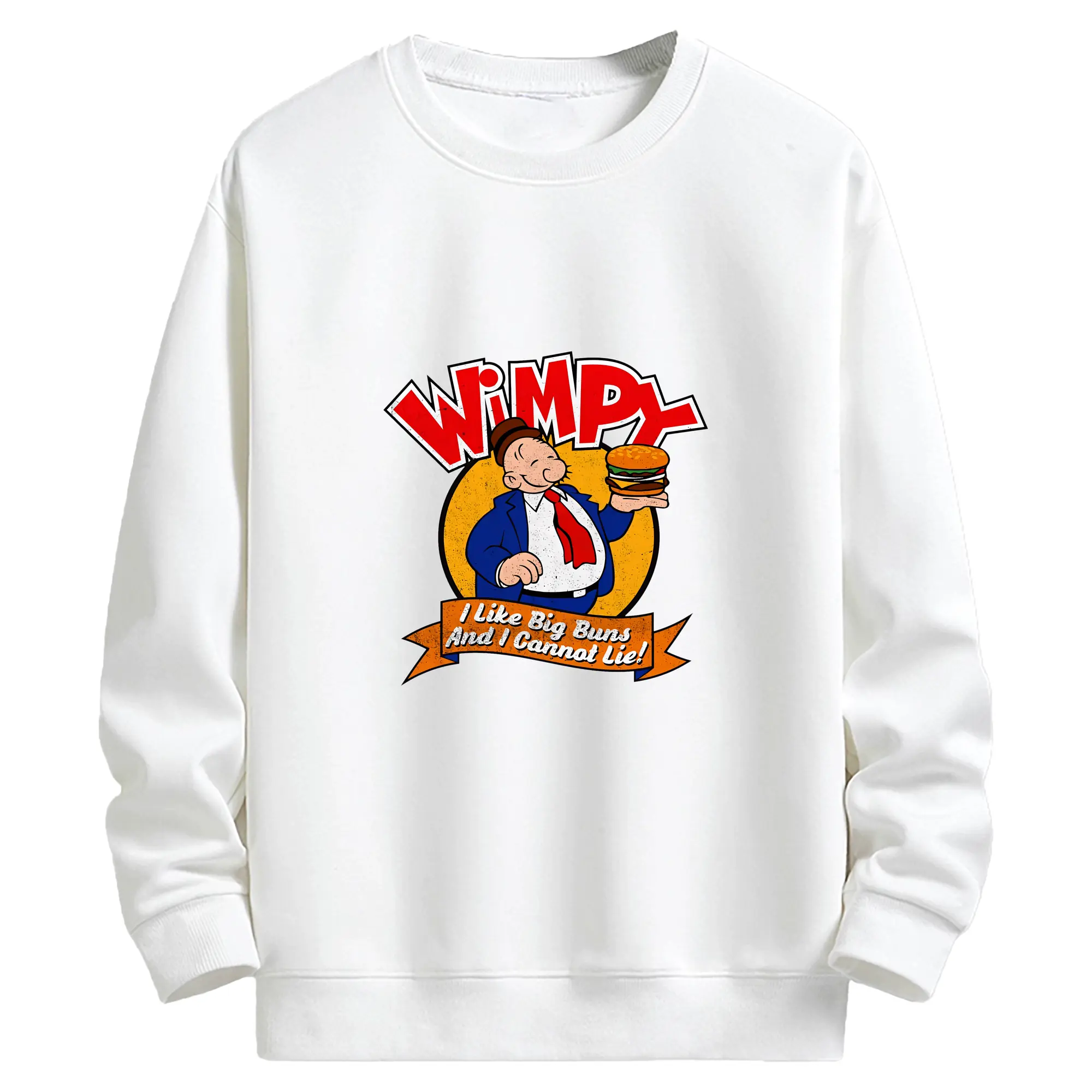 ポパイ グッズ ウィンピー - キッズ クルーネックスウェットシャツ ・ フロントプリント ・ 綿80％ ポリエステル20％ ・ 快適 通学 スポーツ 日常使い お散歩用