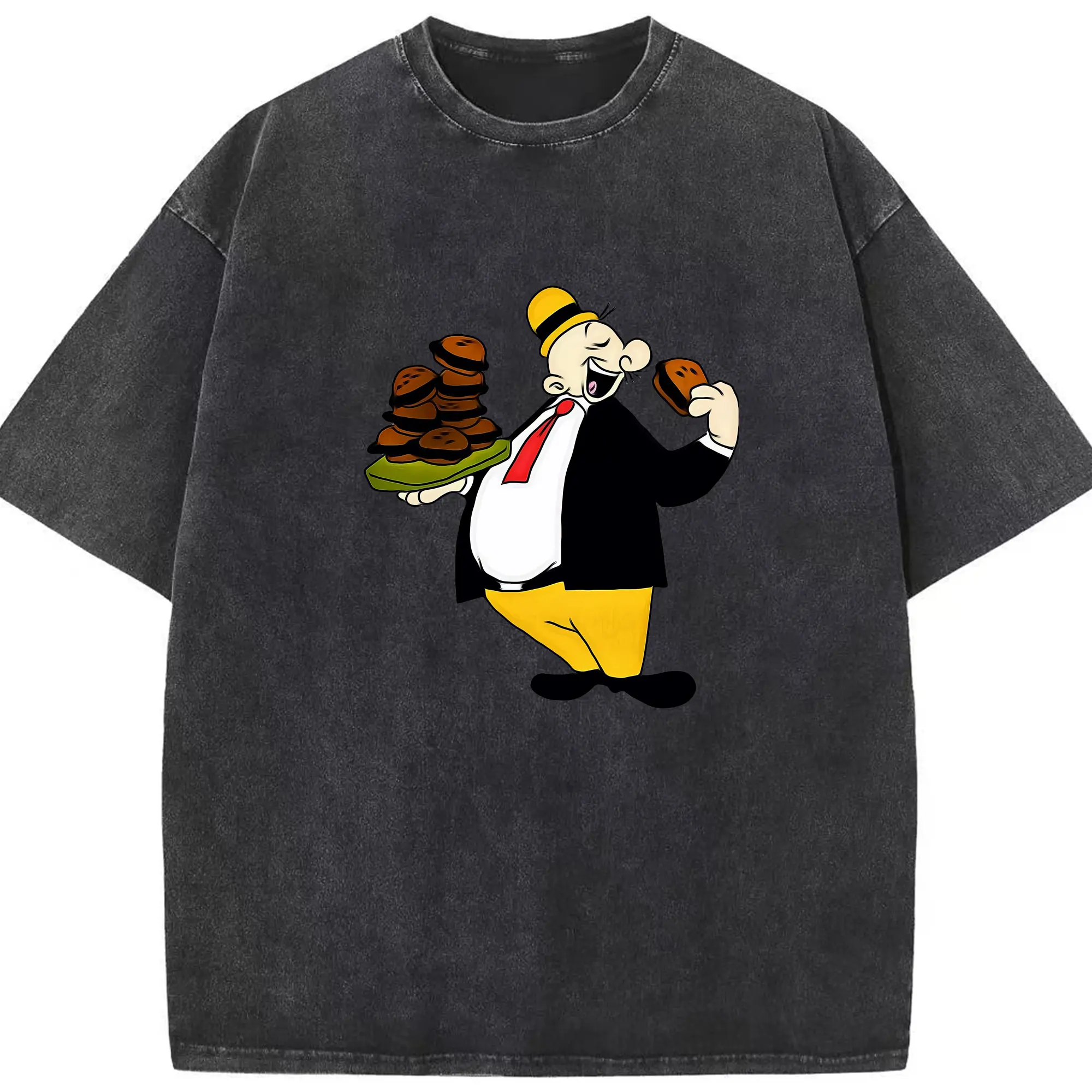 ポパイ グッズ ウィンピー - 綿100％ ヴィンテージ風 半袖Tシャツ ・ フロントプリント ・ 柔らか肌触り ・ 通気性 快適 ・ スポーツ カジュアル 外出用