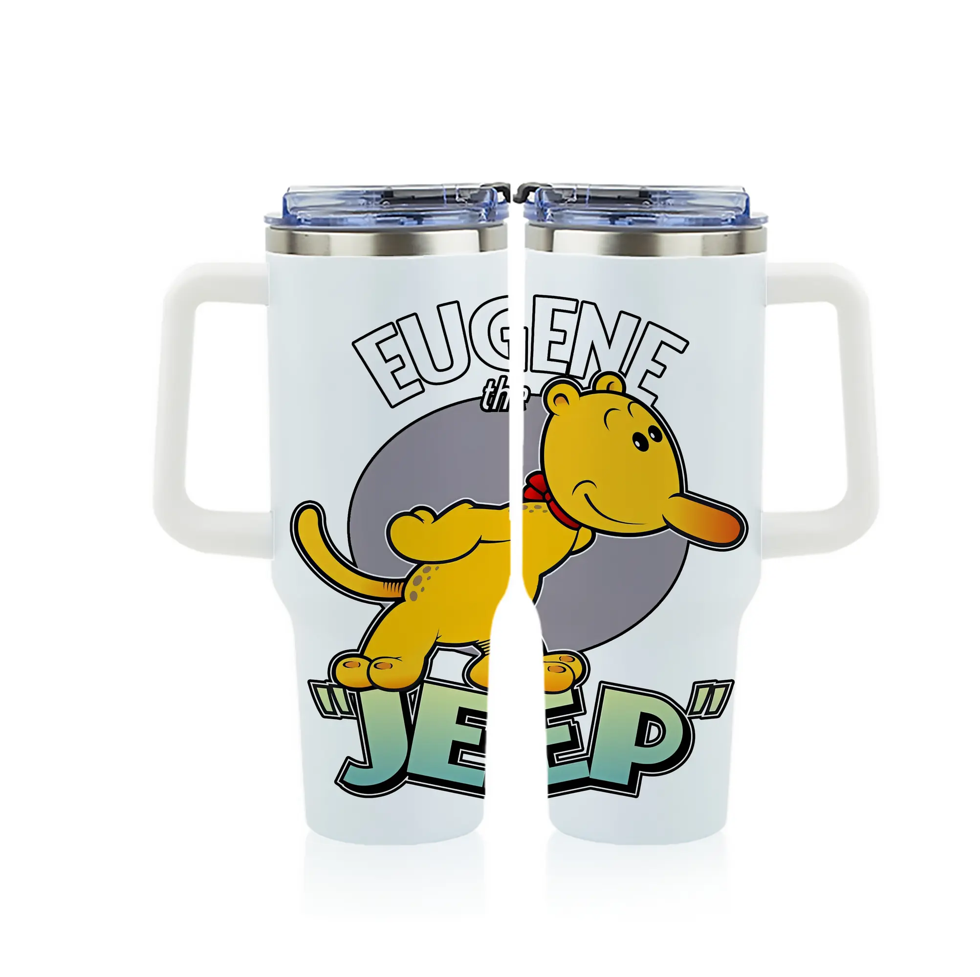 ポパイ グッズ ユージーン・ザ・ジープ - 1200mL フルプリント車用タンブラー ・ 304ステンレス 内側 ・ 201ステンレス 外側 ・ 保温 保冷 ・ 通勤 ドライブ アウトドア用