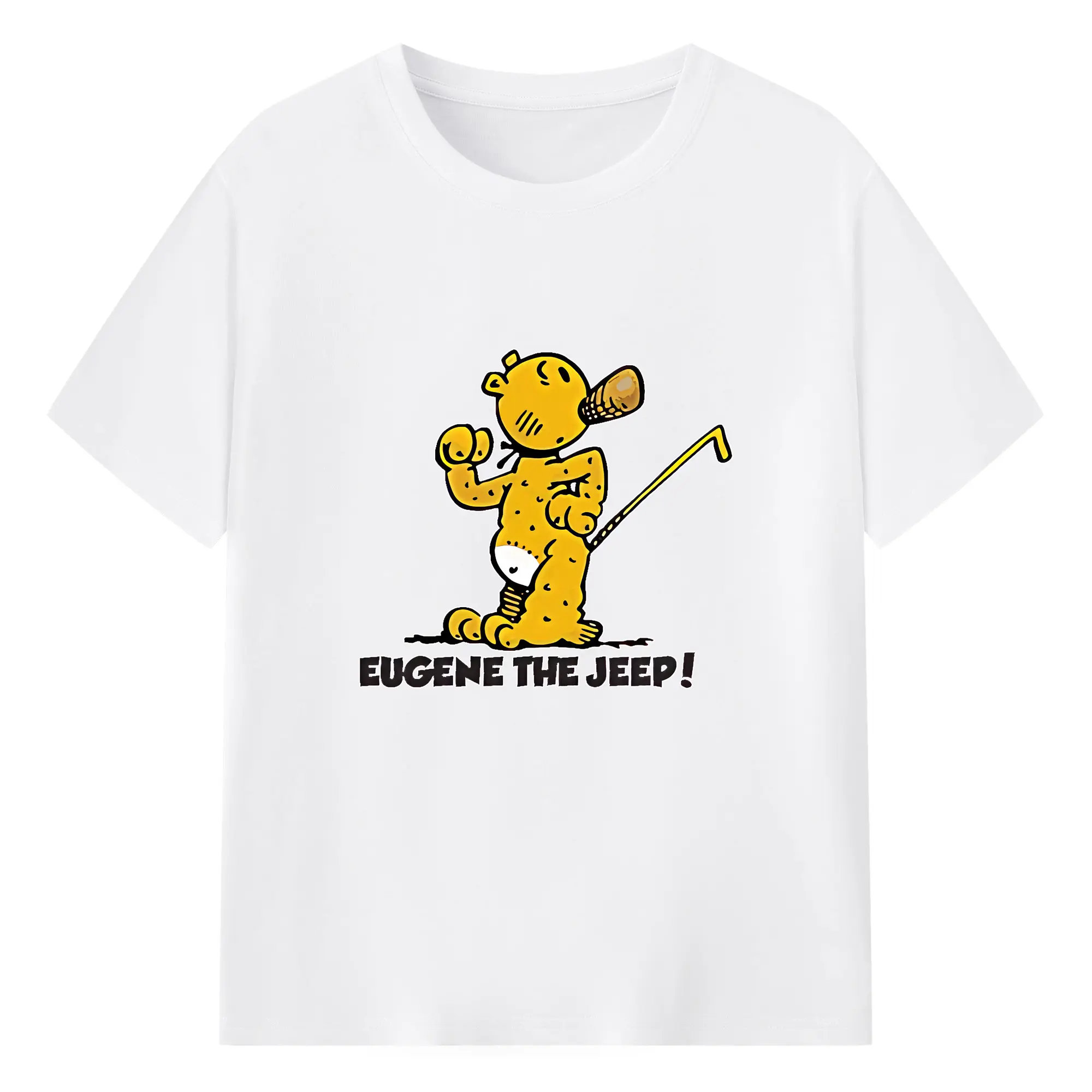 ポパイ グッズ ユージーン・ザ・ジープ - 綿100％ 半袖Tシャツ ・ フロントプリント ・ 快適 通気性 ・ 日常使い 散歩 スポーツ用