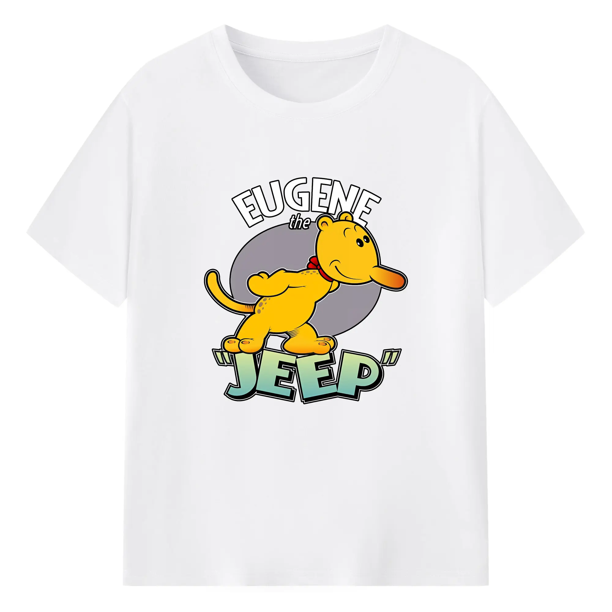 ポパイ グッズ ユージーン・ザ・ジープ - 綿100％ 半袖Tシャツ ・ フロントプリント ・ 快適 通気性 ・ 日常使い 散歩 スポーツ用