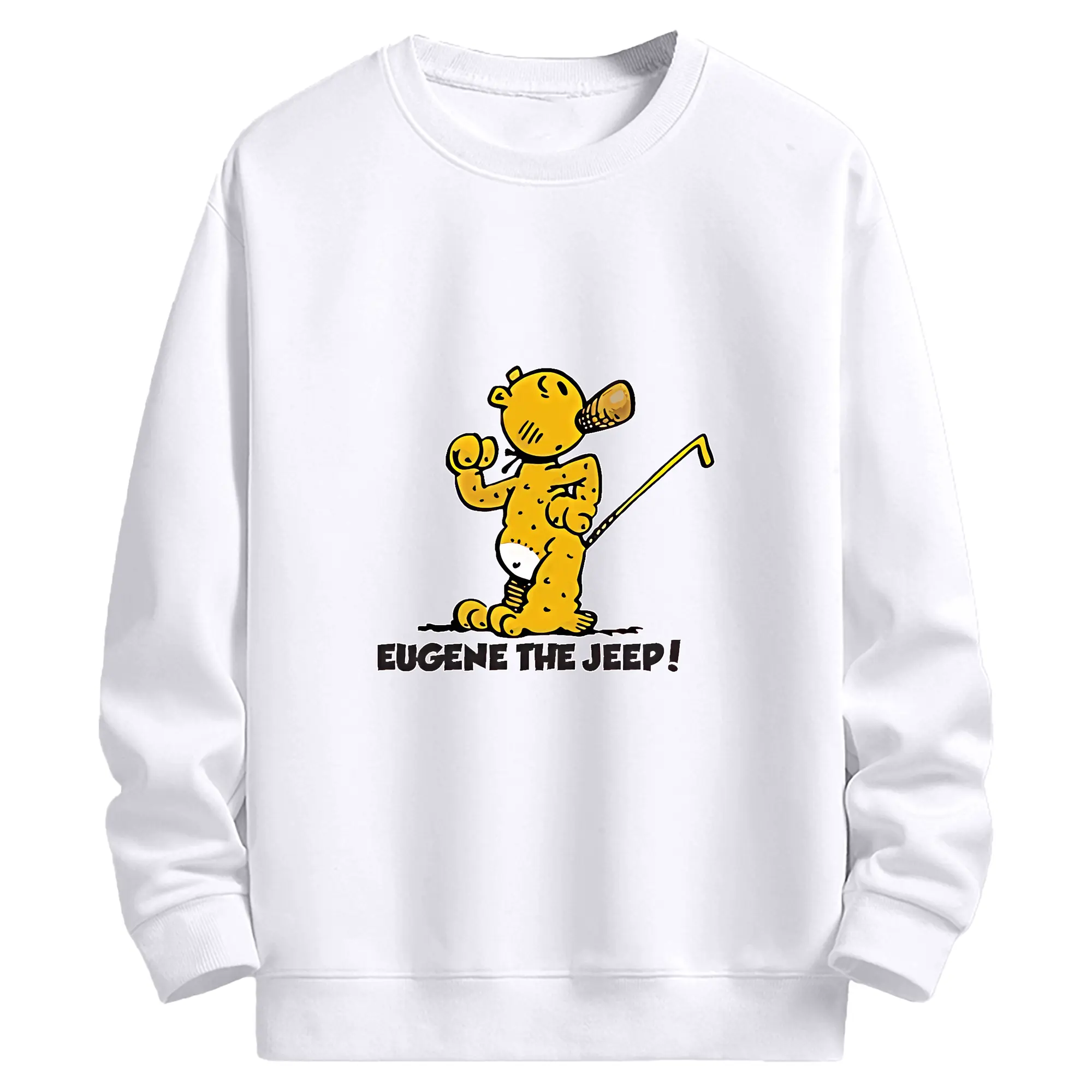 ポパイ グッズ ユージーン・ザ・ジープ - 高品質 クルーネック スウェット ・ コットン59％ ポリエステル41％ ・ ユニセックス 長袖 トレーナー ・ カジュアル デイリー スポーツ 散歩用