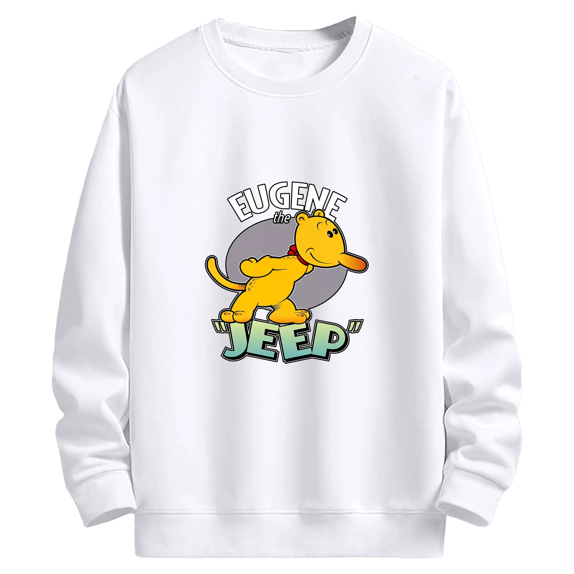 ポパイ グッズ ユージーン・ザ・ジープ - 高品質 クルーネック スウェット ・ コットン59％ ポリエステル41％ ・ ユニセックス 長袖 トレーナー ・ カジュアル デイリー スポーツ 散歩用