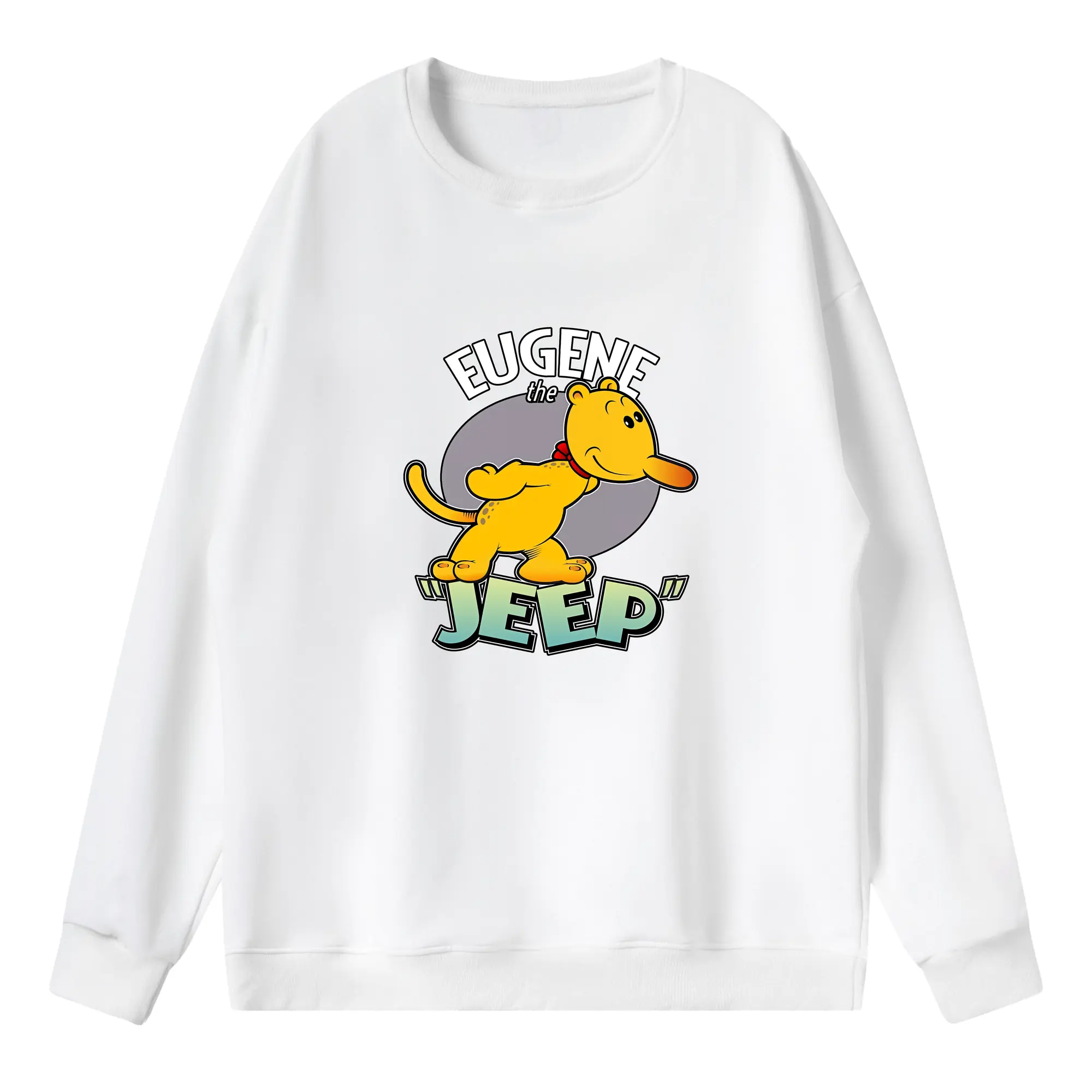 ポパイ グッズ ユージーン・ザ・ジープ - 薄手 クルーネック スウェット 裏毛260g · ポリエステル 春秋向け カジュアル 男女兼用 · トレーナー デイリー スポーツ 散歩に最適