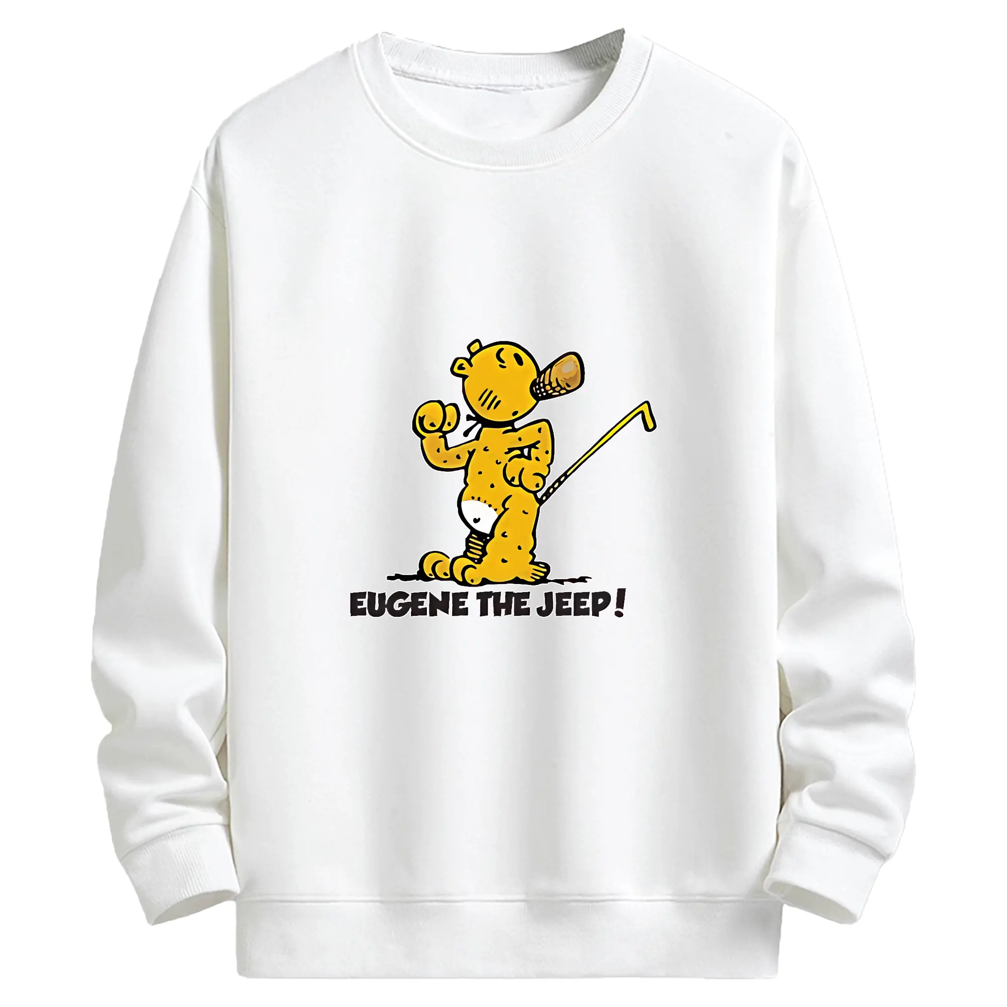 ポパイ グッズ ユージーン・ザ・ジープ - キッズ クルーネックスウェットシャツ ・ フロントプリント ・ 綿80％ ポリエステル20％ ・ 快適 通学 スポーツ 日常使い お散歩用