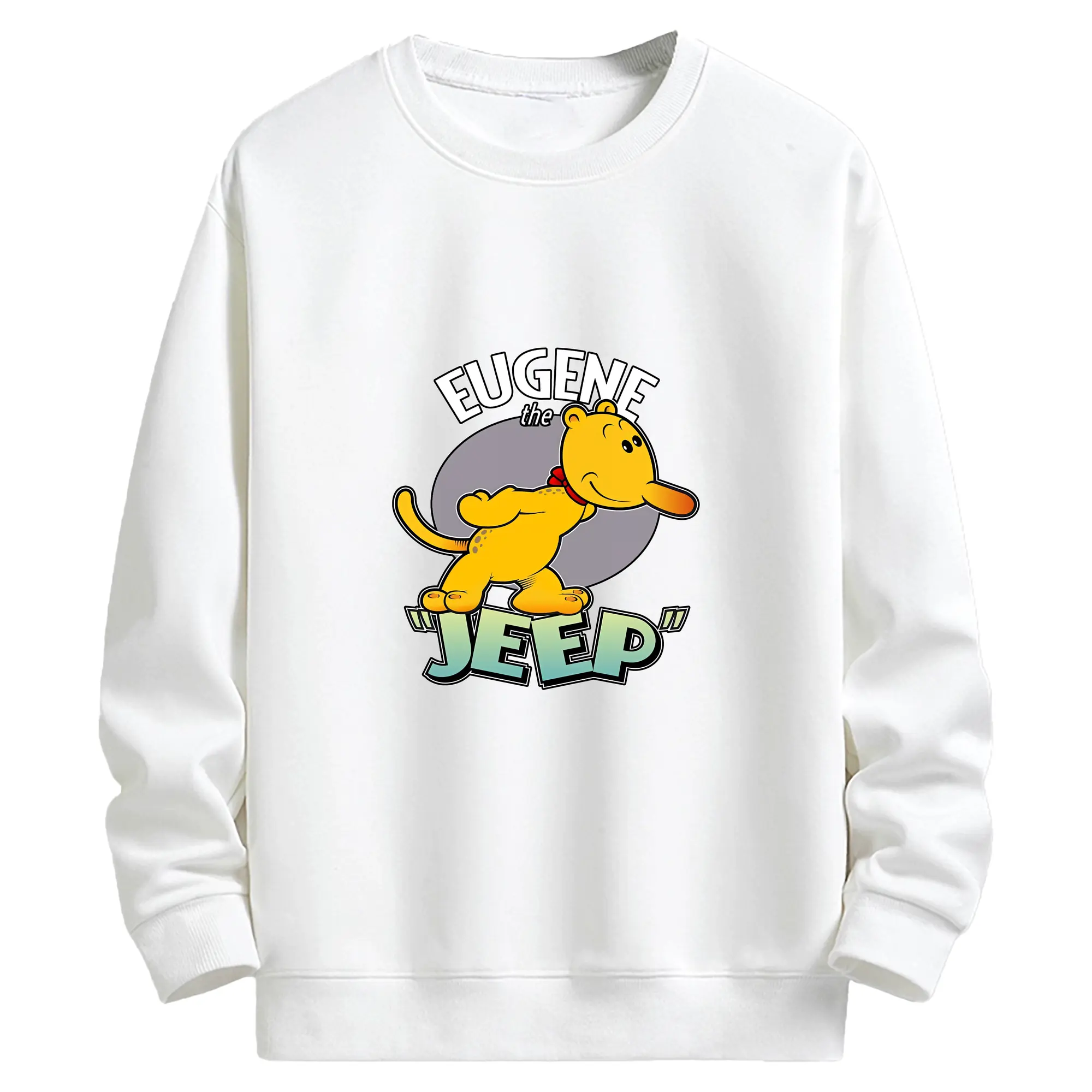 ポパイ グッズ ユージーン・ザ・ジープ - キッズ クルーネックスウェットシャツ ・ フロントプリント ・ 綿80％ ポリエステル20％ ・ 快適 通学 スポーツ 日常使い お散歩用