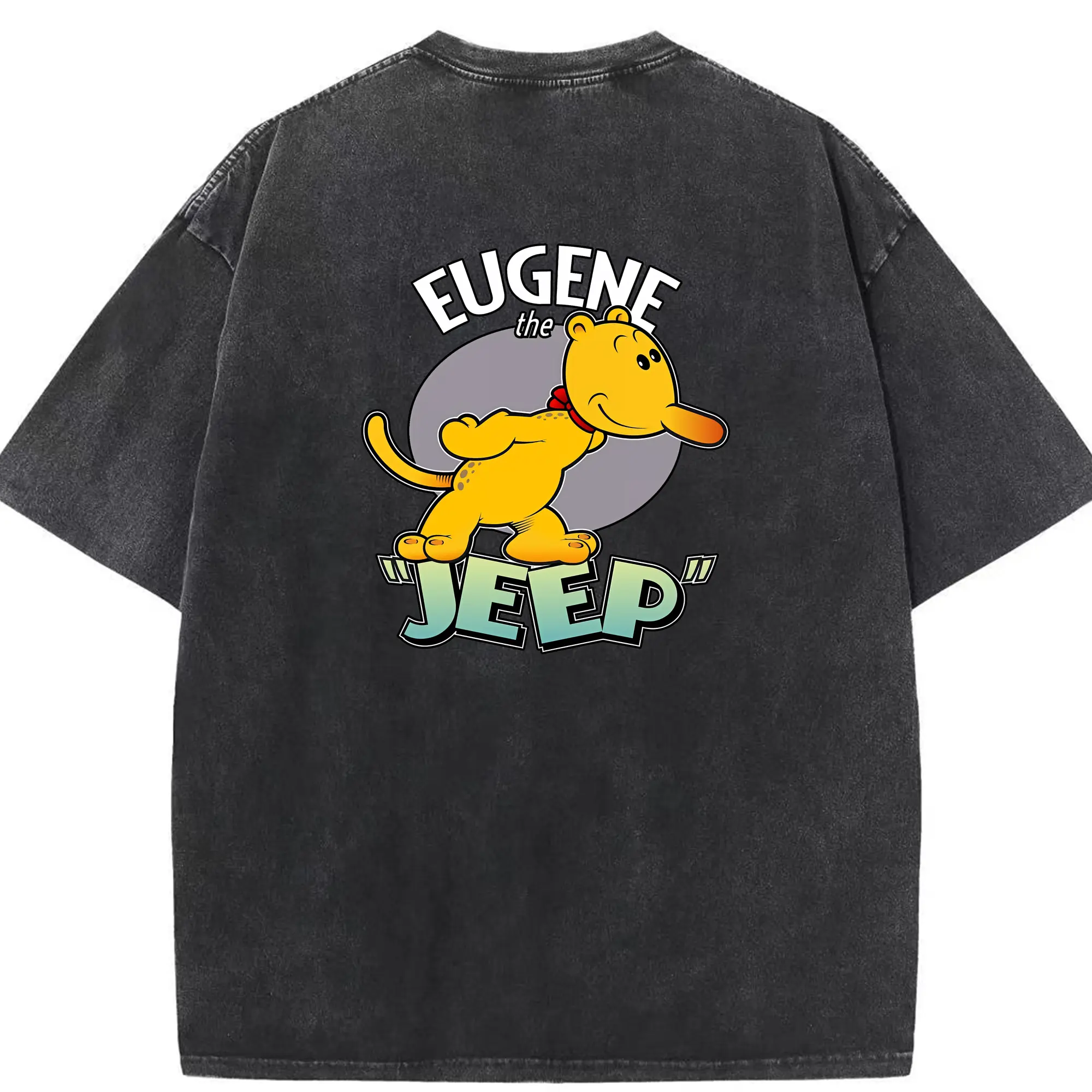 ポパイ グッズ ユージーン・ザ・ジープ - 綿100％ ヴィンテージ風 半袖Tシャツ ・ 背面プリント ・ 柔らか肌触り ・ 通気性 快適 ・ スポーツ カジュアル 外出用