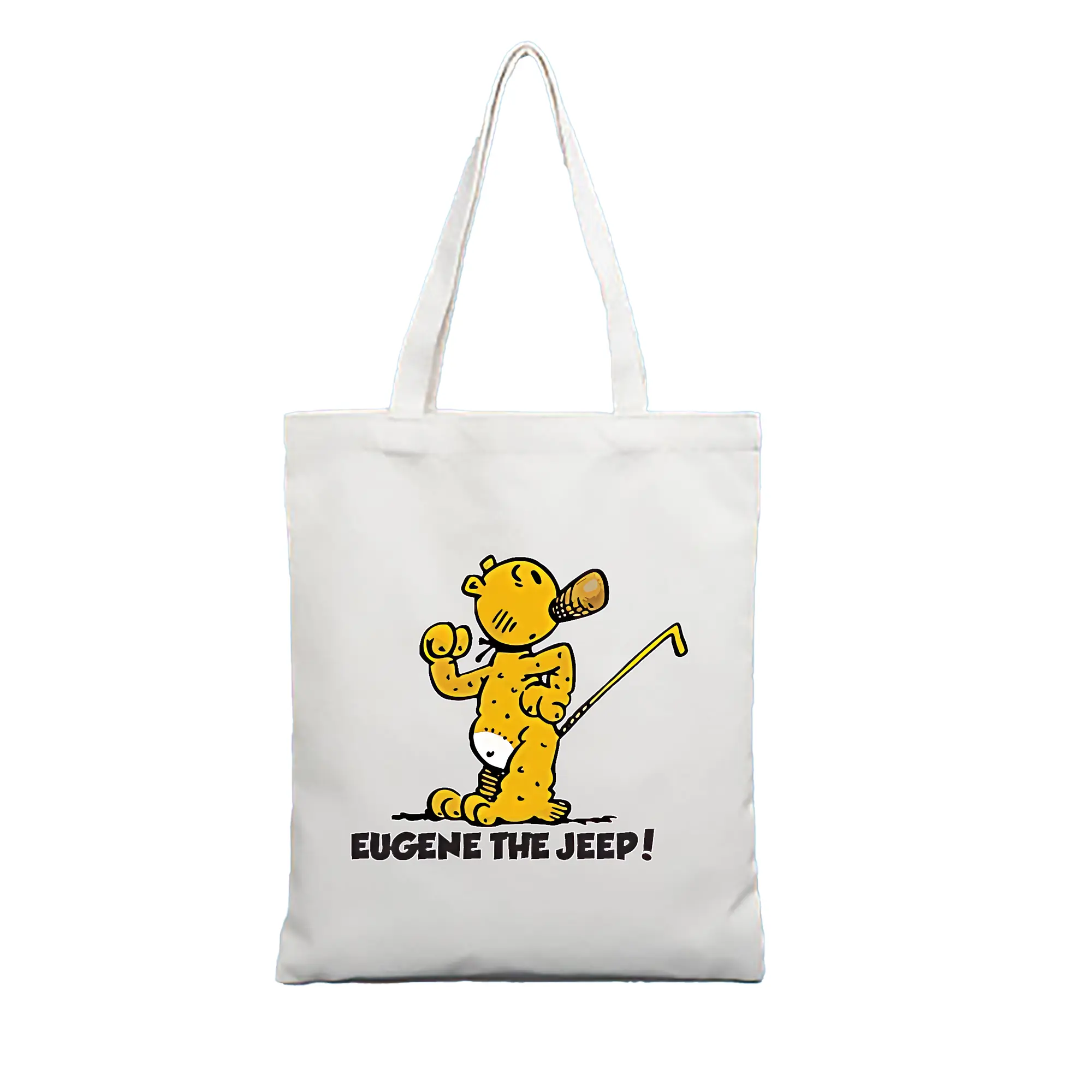 ポパイ グッズ ユージーン・ザ・ジープ - 縦型キャンバス手提げバッグ（トートバッグ） ・ キャンバス素材 ・ ショッピング用 ・ 軽量 丈夫 お手入れ簡単