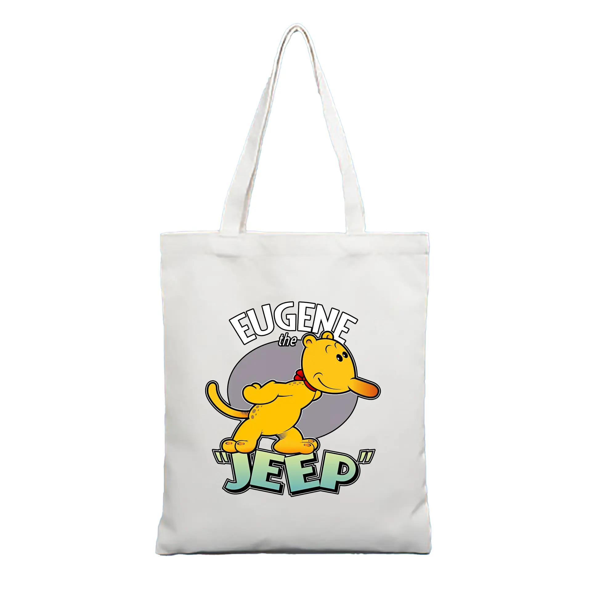 ポパイ グッズ ユージーン・ザ・ジープ - 縦型キャンバス手提げバッグ（トートバッグ） ・ キャンバス素材 ・ ショッピング用 ・ 軽量 丈夫 お手入れ簡単