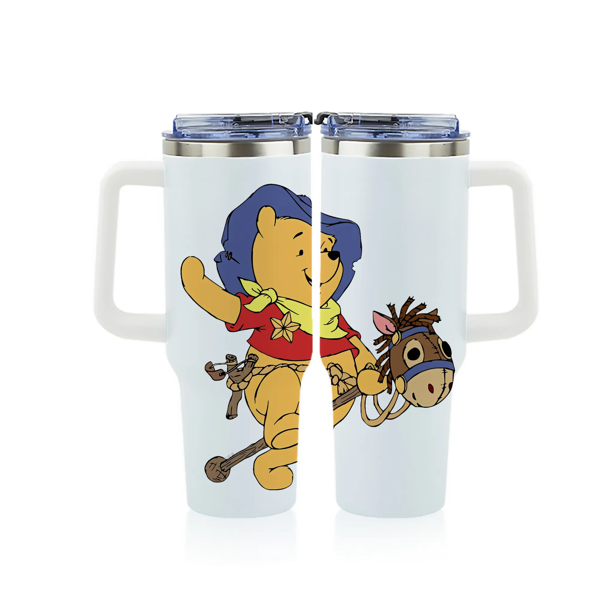 プーさん グッズ くまのプーさん - 1200mL フルプリント車用タンブラー ・ 304ステンレス 内側 ・ 201ステンレス 外側 ・ 保温 保冷 ・ 通勤 ドライブ アウトドア用
