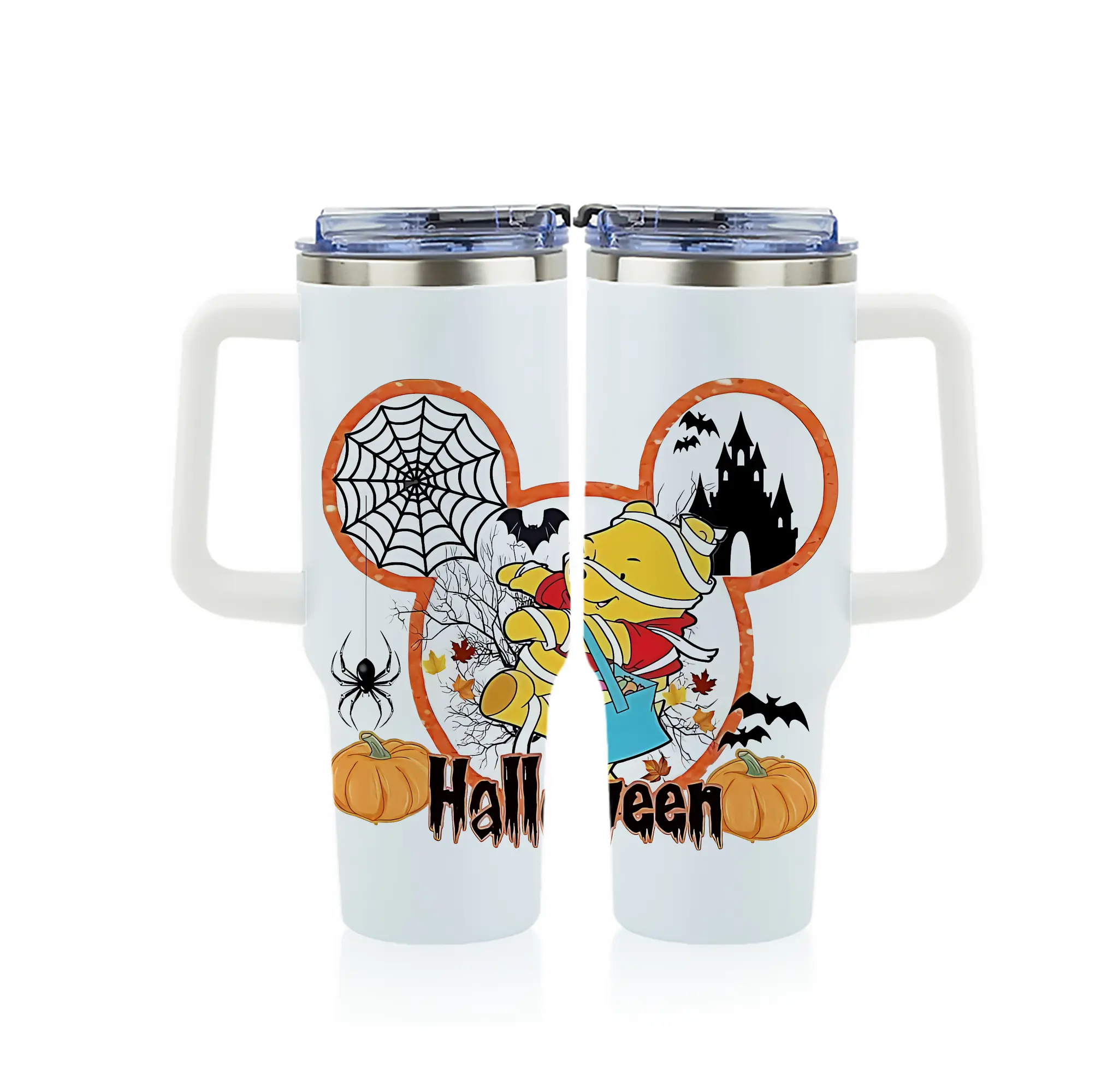 プーさん グッズ くまのプーさん - 1200mL フルプリント車用タンブラー ・ 304ステンレス 内側 ・ 201ステンレス 外側 ・ 保温 保冷 ・ 通勤 ドライブ アウトドア用