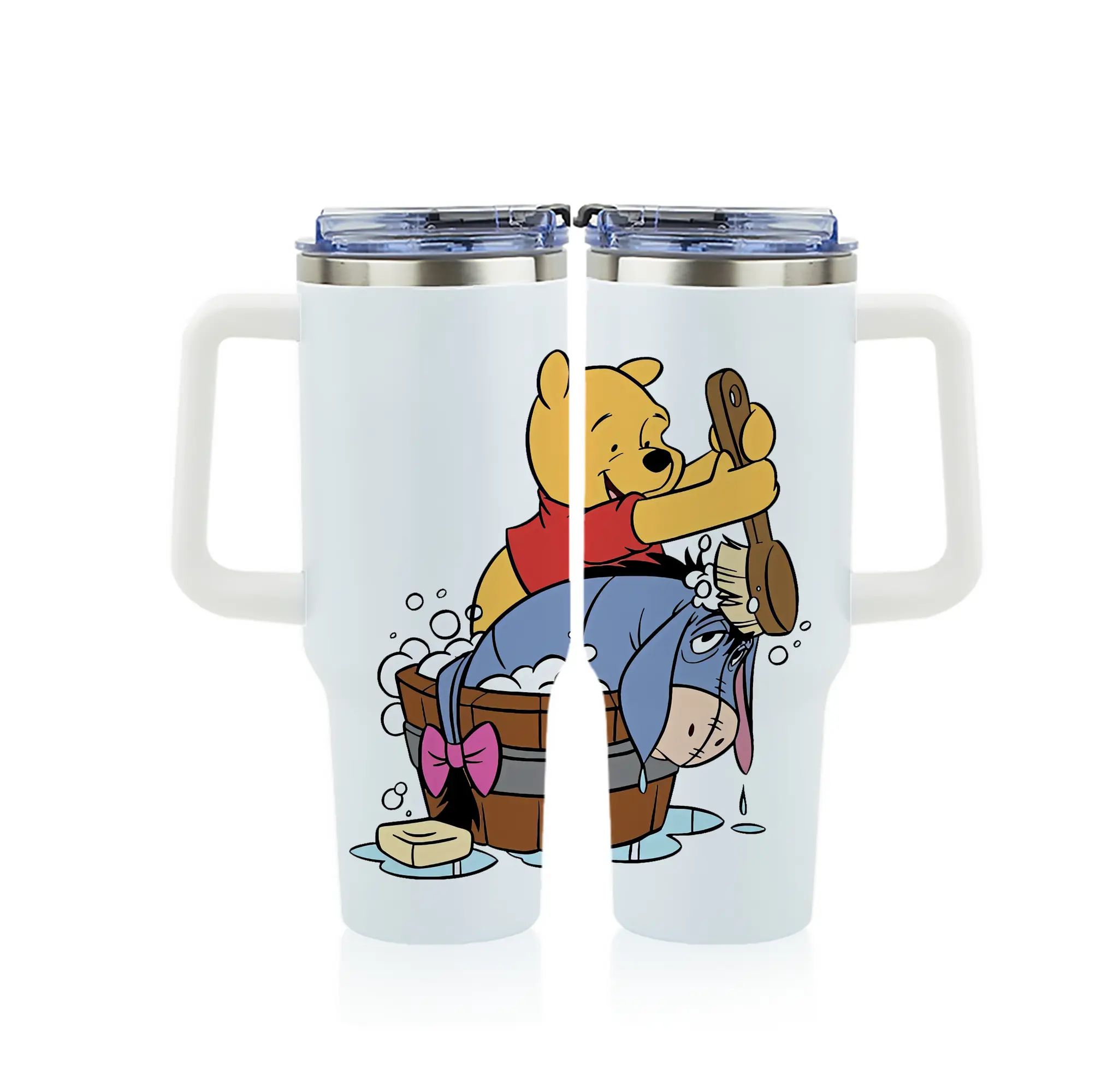 プーさん グッズ くまのプーさん - 1200mL フルプリント車用タンブラー ・ 304ステンレス 内側 ・ 201ステンレス 外側 ・ 保温 保冷 ・ 通勤 ドライブ アウトドア用