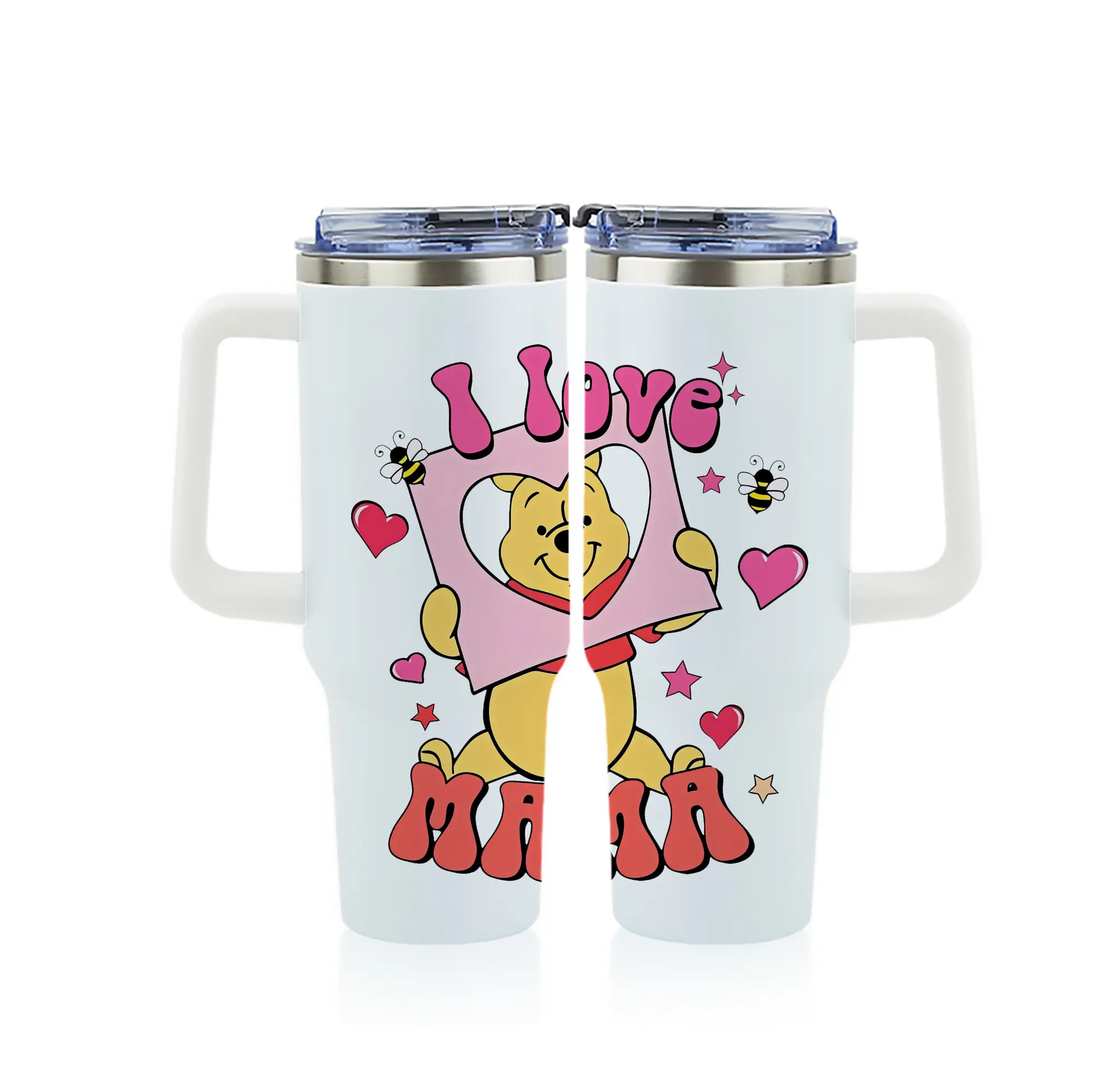 プーさん グッズ くまのプーさん - 1200mL フルプリント車用タンブラー ・ 304ステンレス 内側 ・ 201ステンレス 外側 ・ 保温 保冷 ・ 通勤 ドライブ アウトドア用