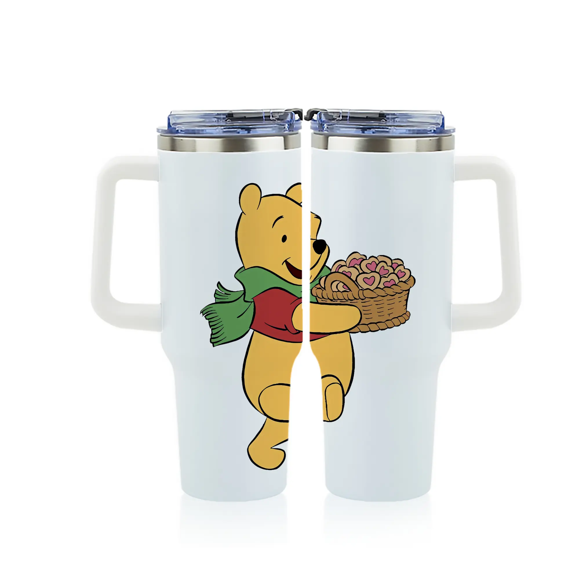プーさん グッズ くまのプーさん - 1200mL フルプリント車用タンブラー ・ 304ステンレス 内側 ・ 201ステンレス 外側 ・ 保温 保冷 ・ 通勤 ドライブ アウトドア用