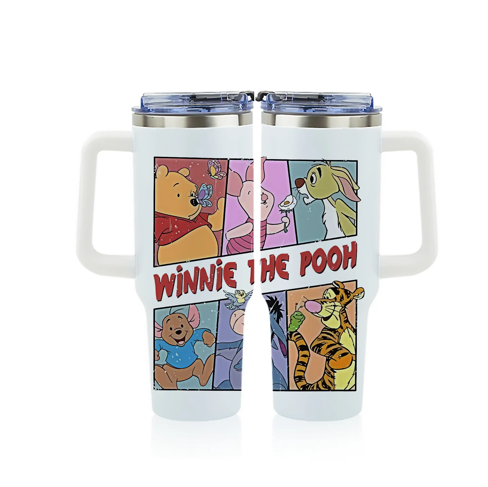 プーさん グッズ くまのプーさん - 1200mL フルプリント車用タンブラー ・ 304ステンレス 内側 ・ 201ステンレス 外側 ・ 保温 保冷 ・ 通勤 ドライブ アウトドア用