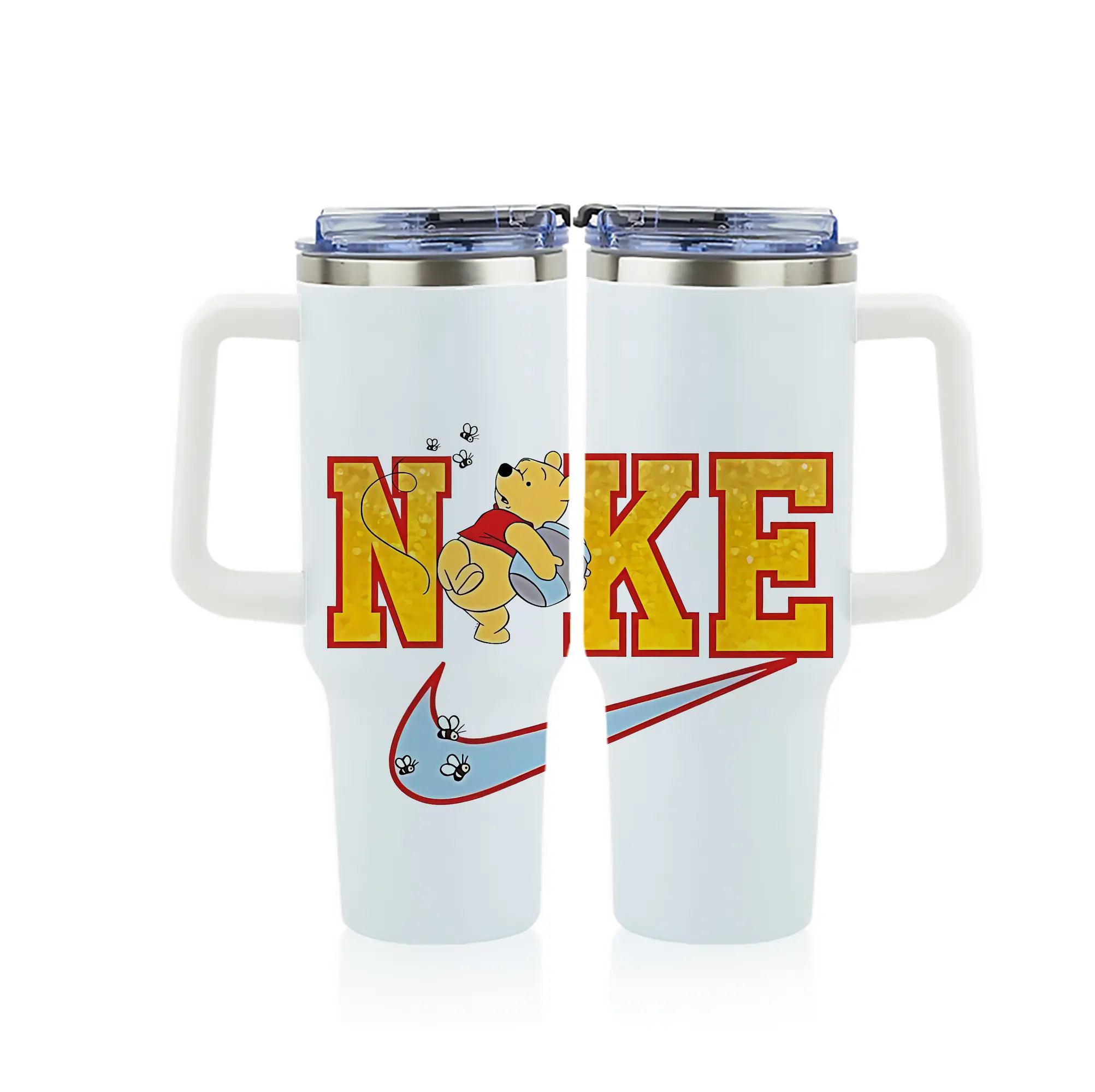 プーさん グッズ くまのプーさん - 1200mL フルプリント車用タンブラー ・ 304ステンレス 内側 ・ 201ステンレス 外側 ・ 保温 保冷 ・ 通勤 ドライブ アウトドア用