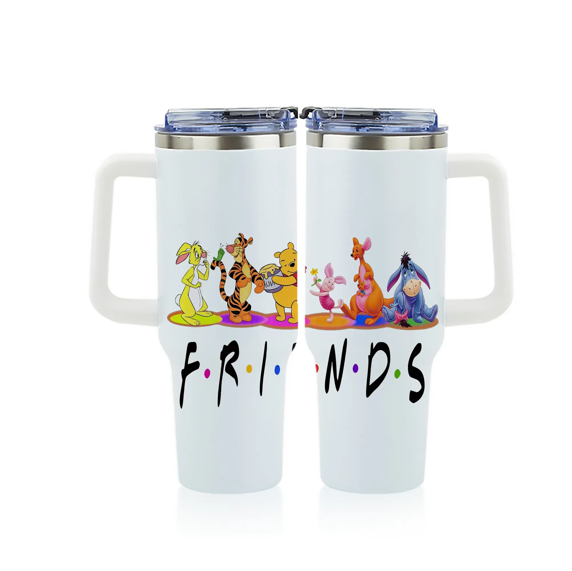 プーさん グッズ くまのプーさん - 1200mL フルプリント車用タンブラー ・ 304ステンレス 内側 ・ 201ステンレス 外側 ・ 保温 保冷 ・ 通勤 ドライブ アウトドア用