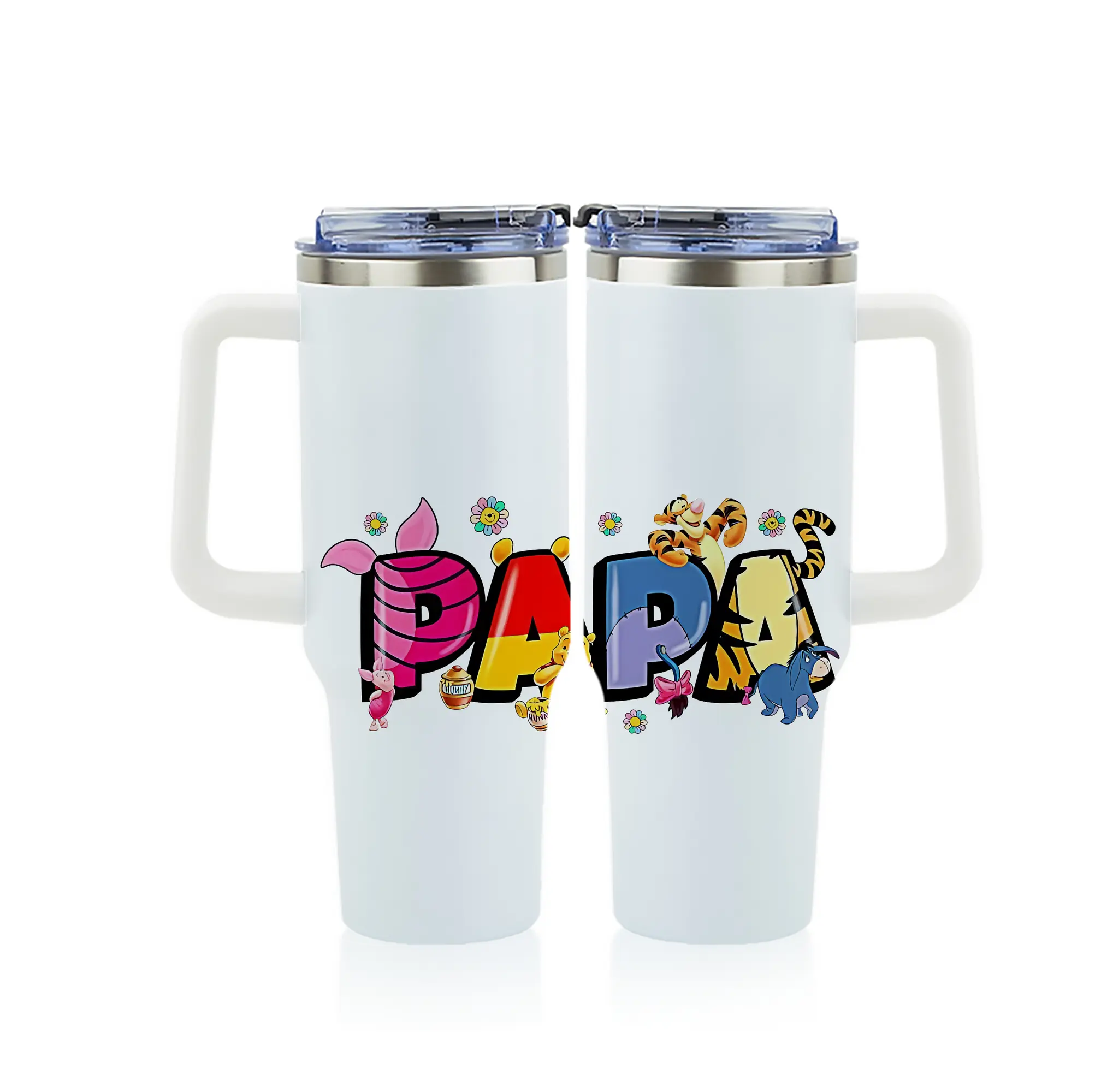 プーさん グッズ くまのプーさん - 1200mL フルプリント車用タンブラー ・ 304ステンレス 内側 ・ 201ステンレス 外側 ・ 保温 保冷 ・ 通勤 ドライブ アウトドア用