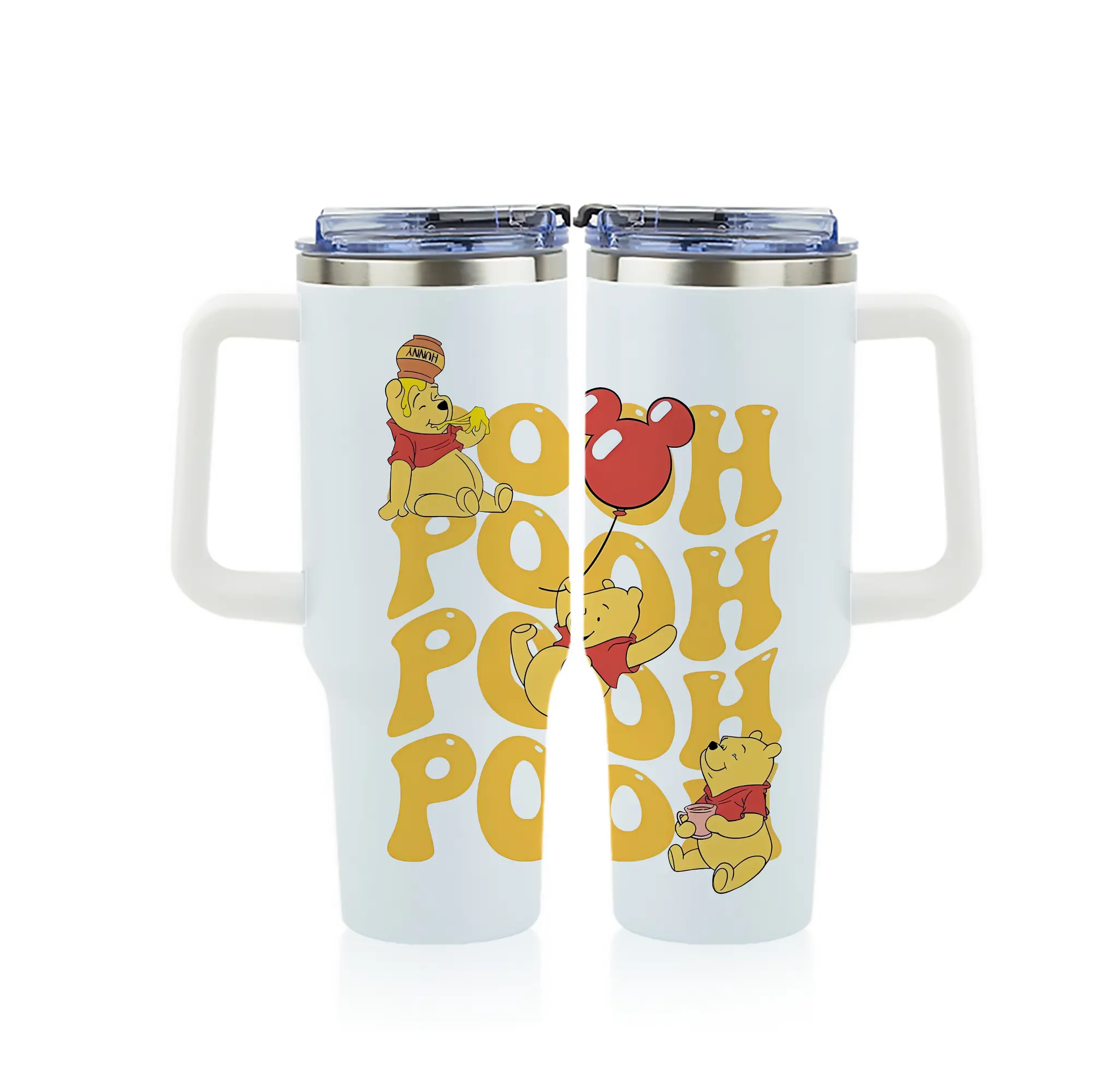 プーさん グッズ くまのプーさん - 1200mL フルプリント車用タンブラー ・ 304ステンレス 内側 ・ 201ステンレス 外側 ・ 保温 保冷 ・ 通勤 ドライブ アウトドア用